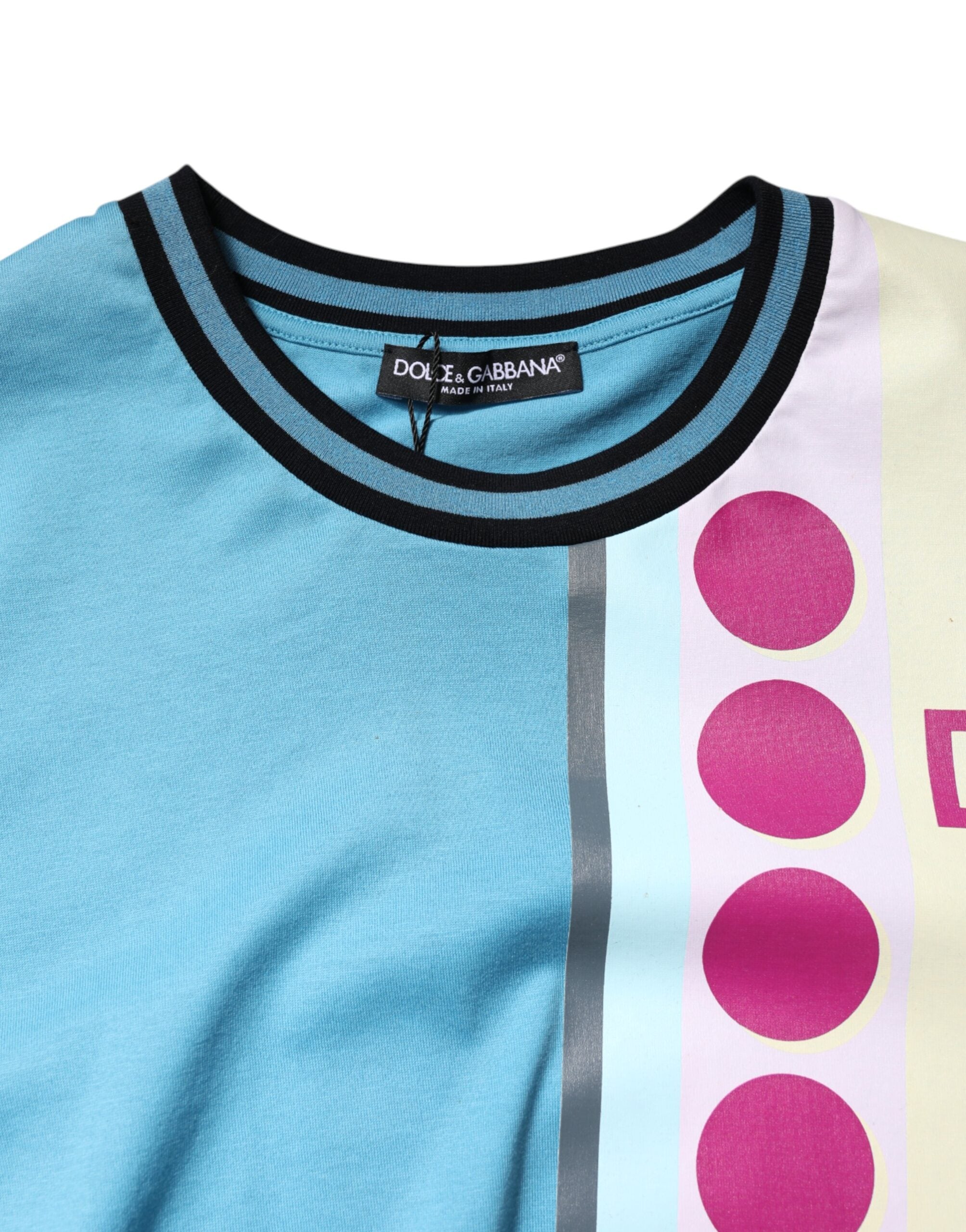 Tricou Dolce & Gabbana cu mânecă scurtă și logo imprimat multicolor