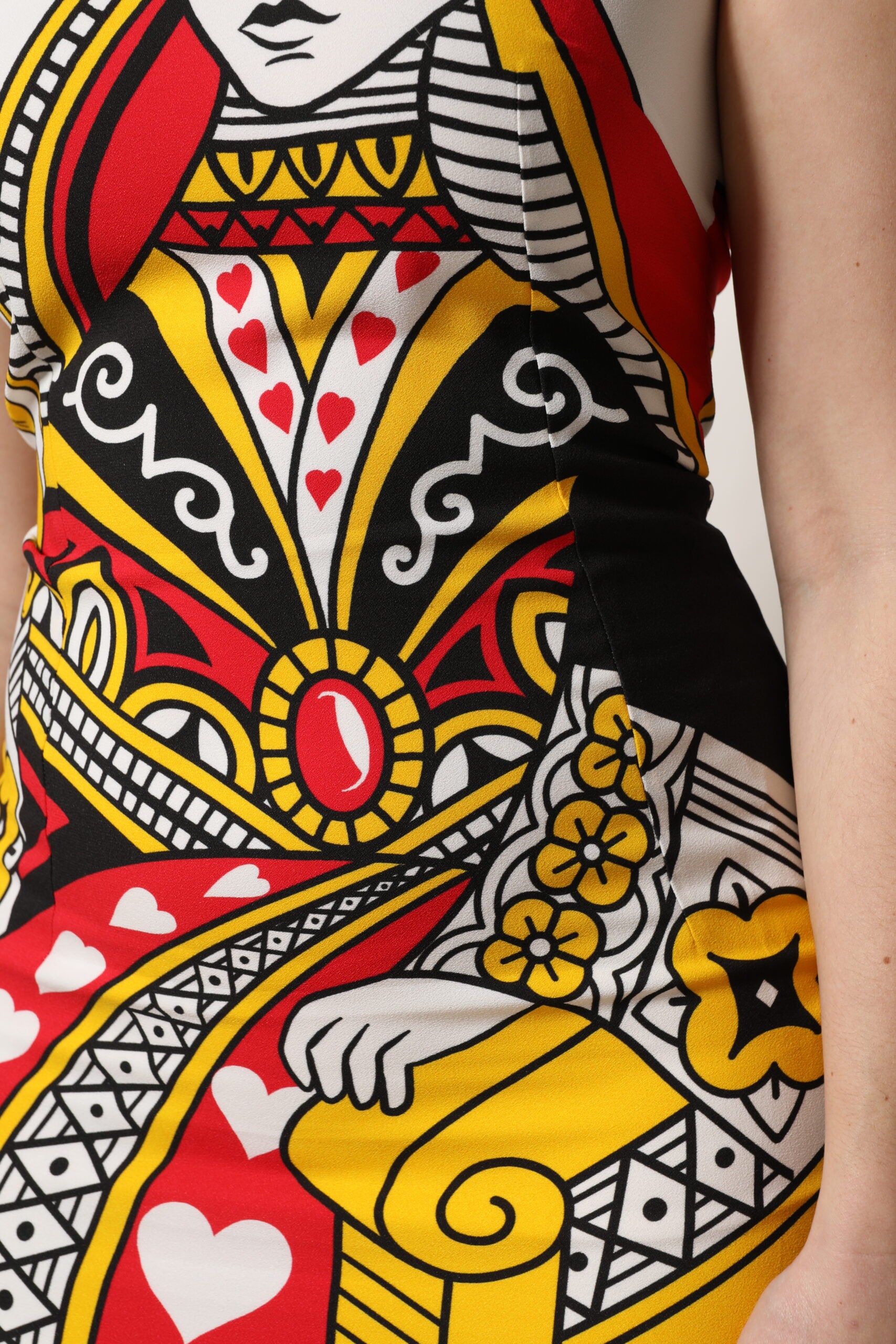 Rochie maxi fără mâneci Dolce & Gabbana albă Queen Of Hearts