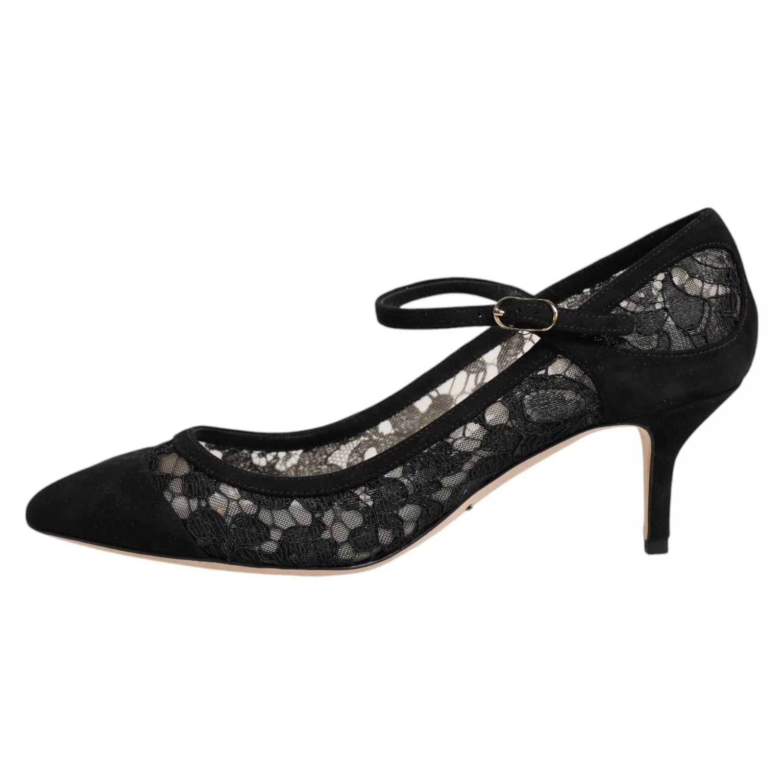 Dolce & Gabbana – Schwarze Mary-Jane-Pumps mit Spitze von Taormina