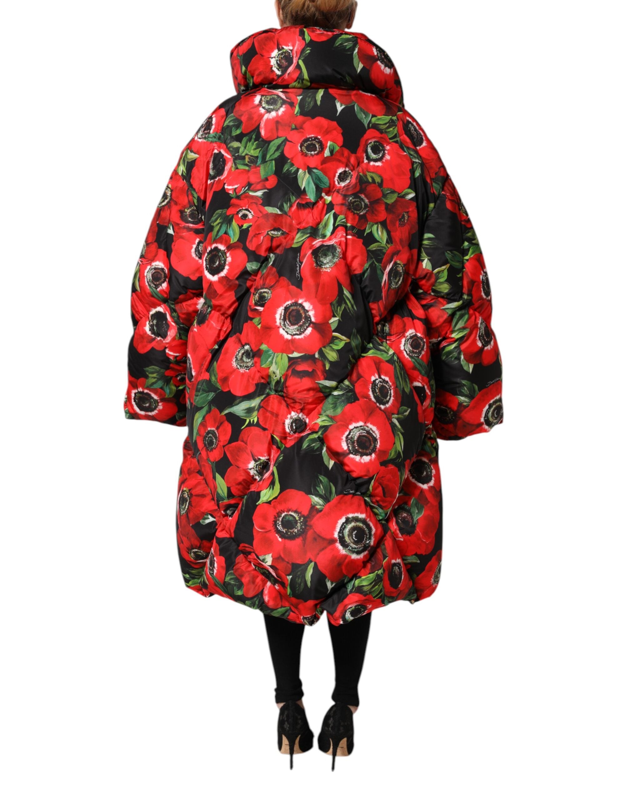Dolce & Gabbana – Wattierte Jacke mit durchgehendem Reißverschluss und mehrfarbigem Blumenmuster