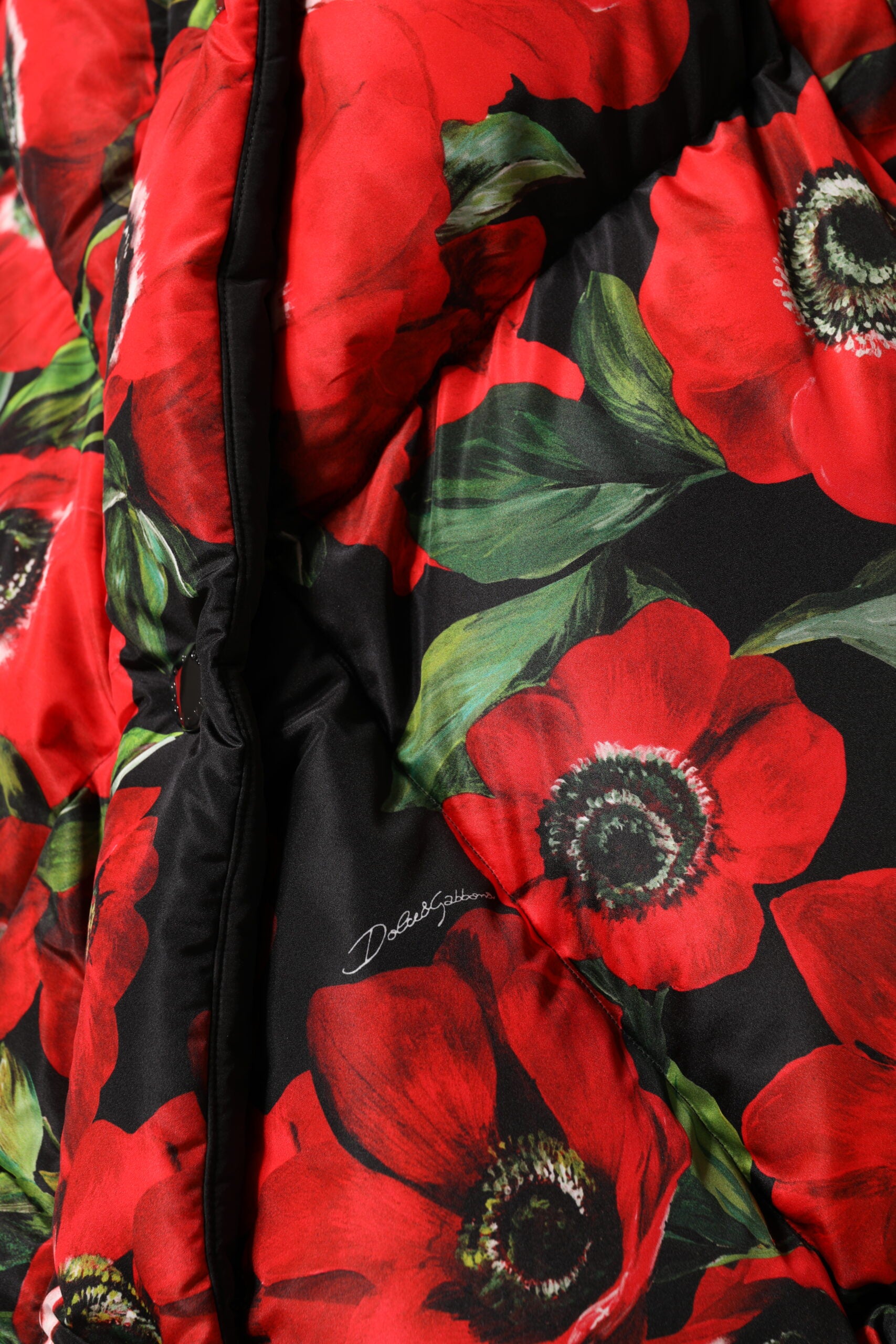 Dolce & Gabbana – Wattierte Jacke mit durchgehendem Reißverschluss und mehrfarbigem Blumenmuster