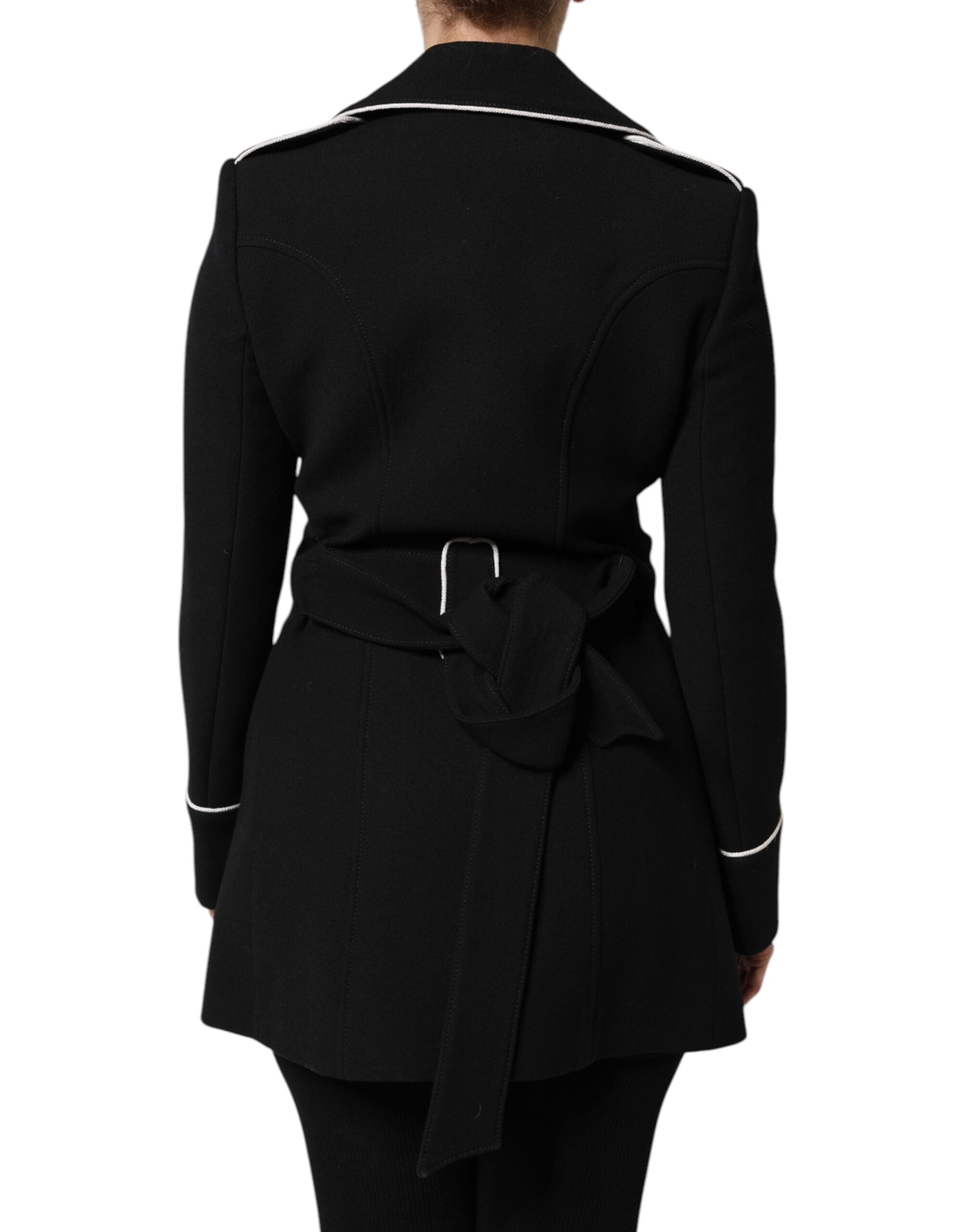 Dolce & Gabbana – Zweireihiger Blazer aus schwarzer Wolle
