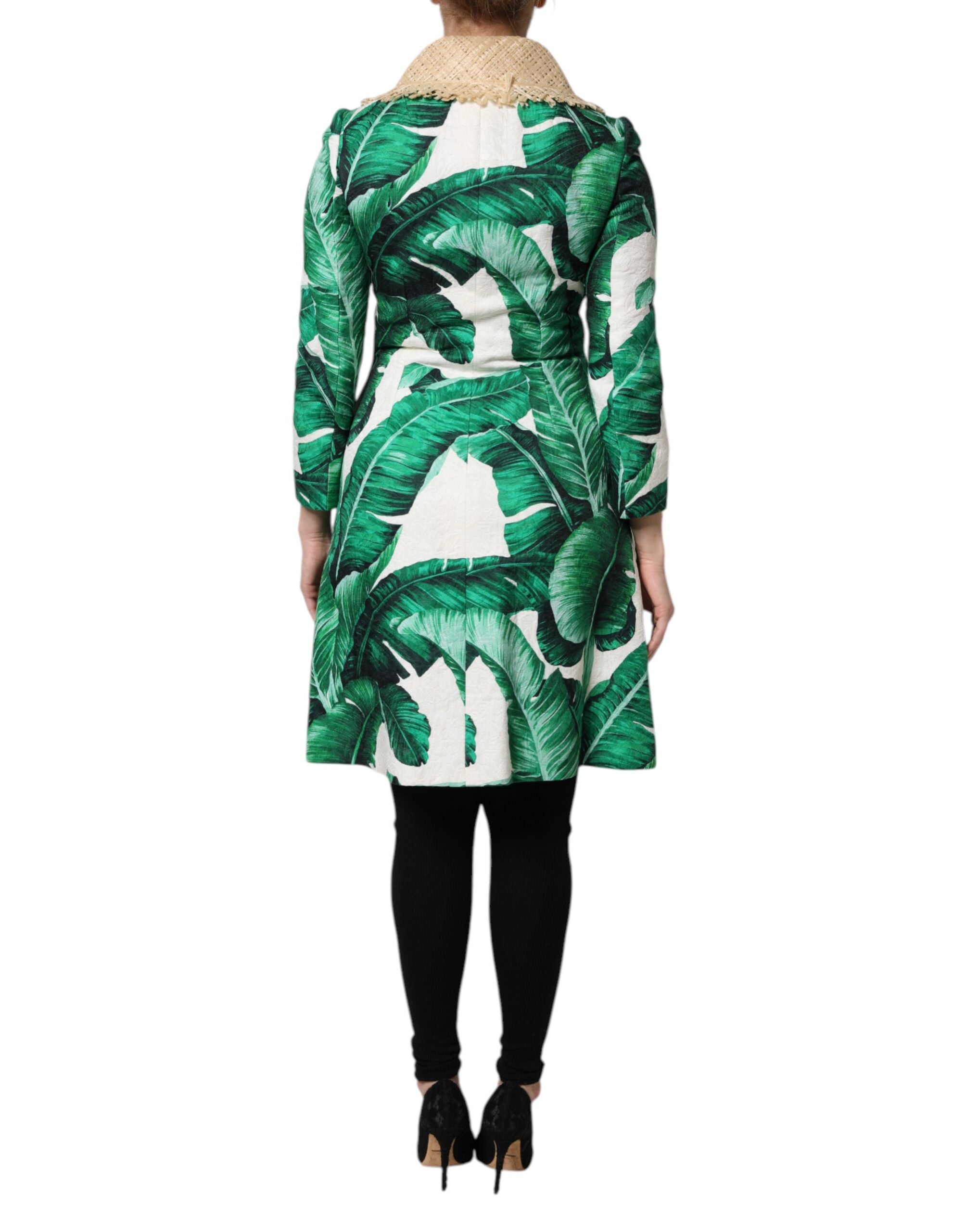 Trench Dolce & Gabbana cu imprimeu multicolor și frunze