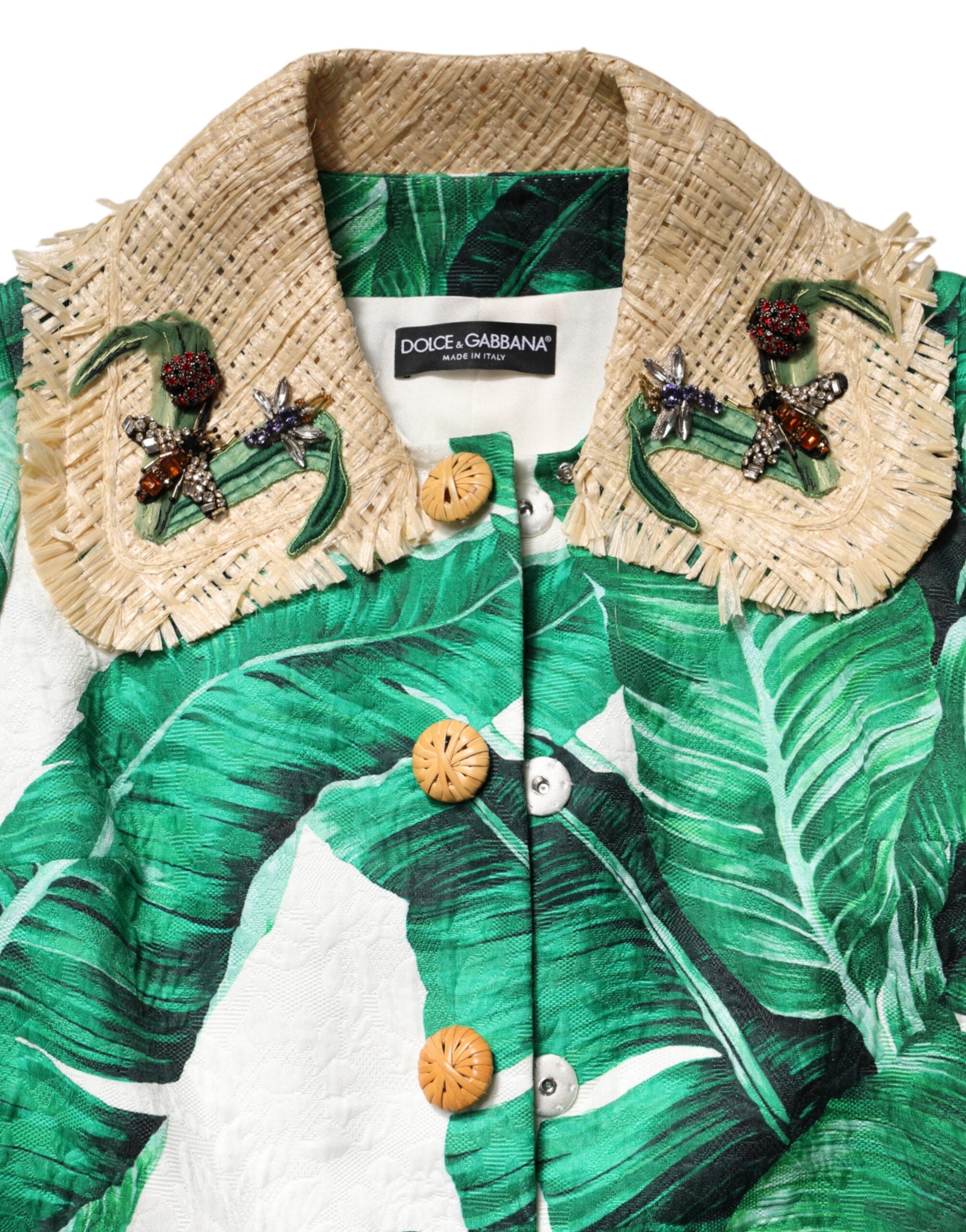 Trench Dolce & Gabbana cu imprimeu multicolor și frunze