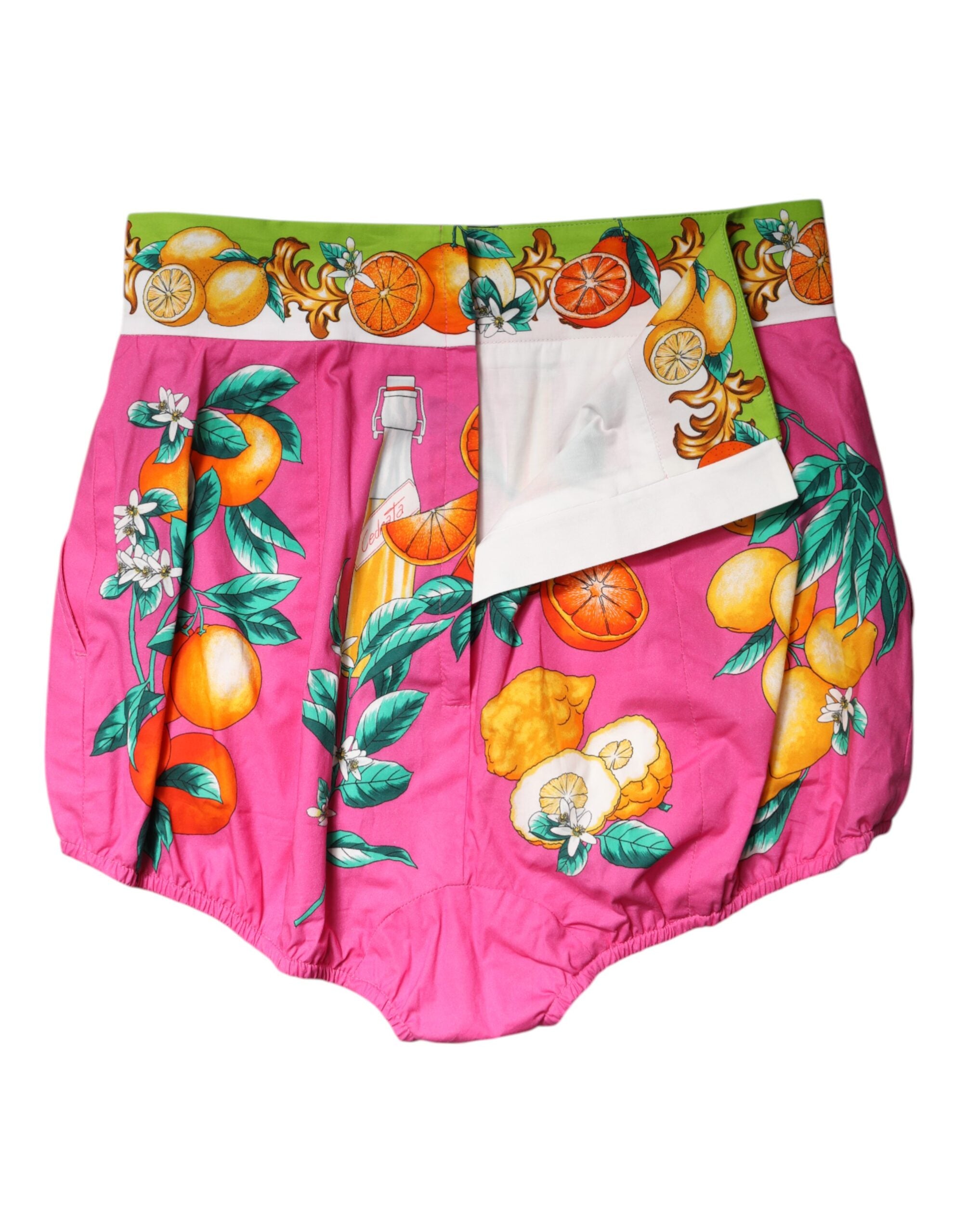 Pantaloni scurți Dolce & Gabbana roz cu imprimeu și talie înaltă
