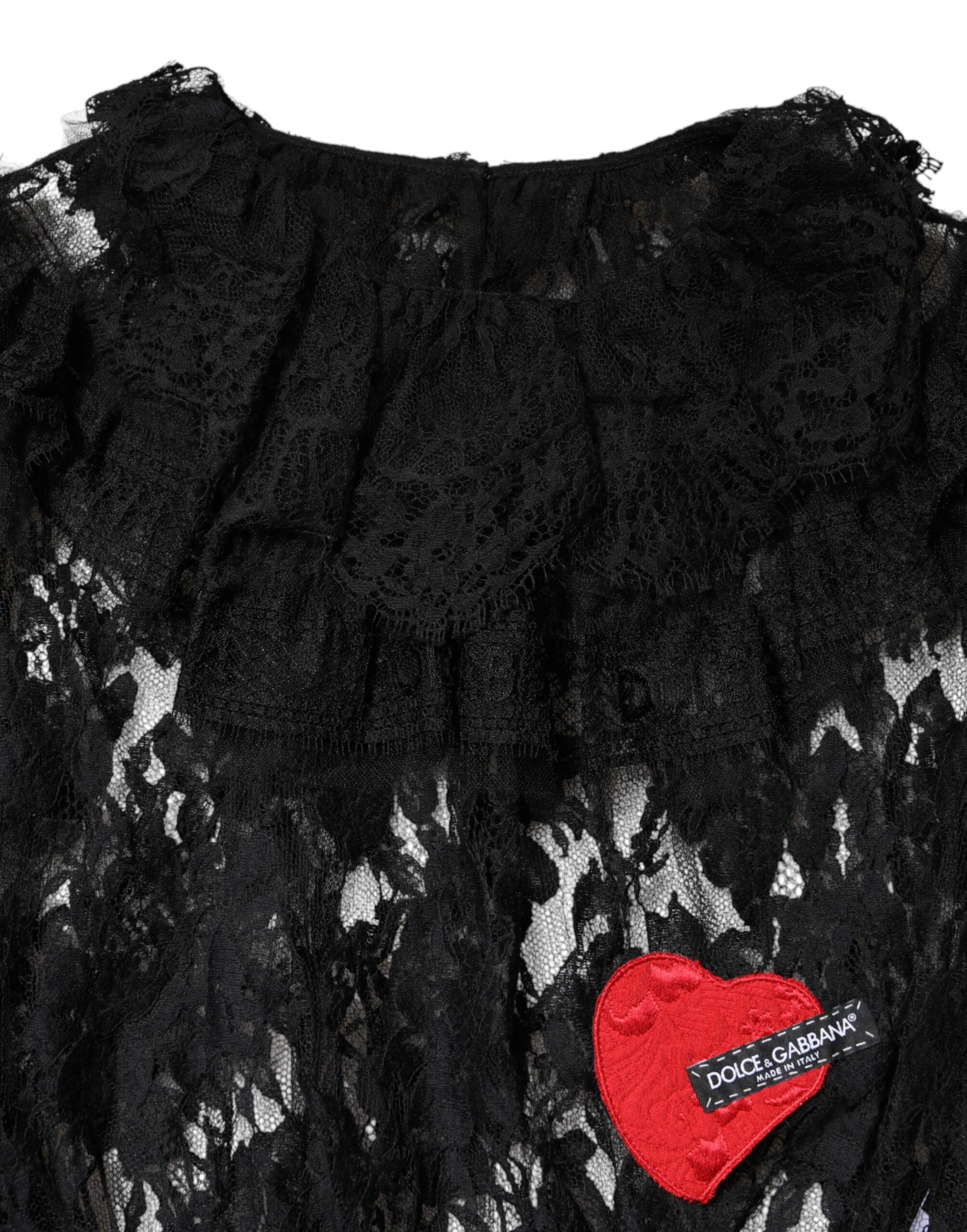 Bluză Dolce & Gabbana neagră cu imprimeu floral din bumbac pentru femei