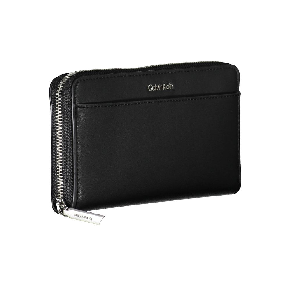 Portofel negru din polietilenă pentru femei Calvin Klein