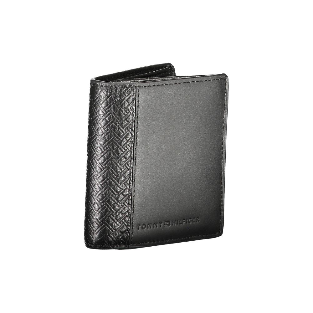 Tommy Hilfiger – Schwarze Lederbrieftasche für Herren