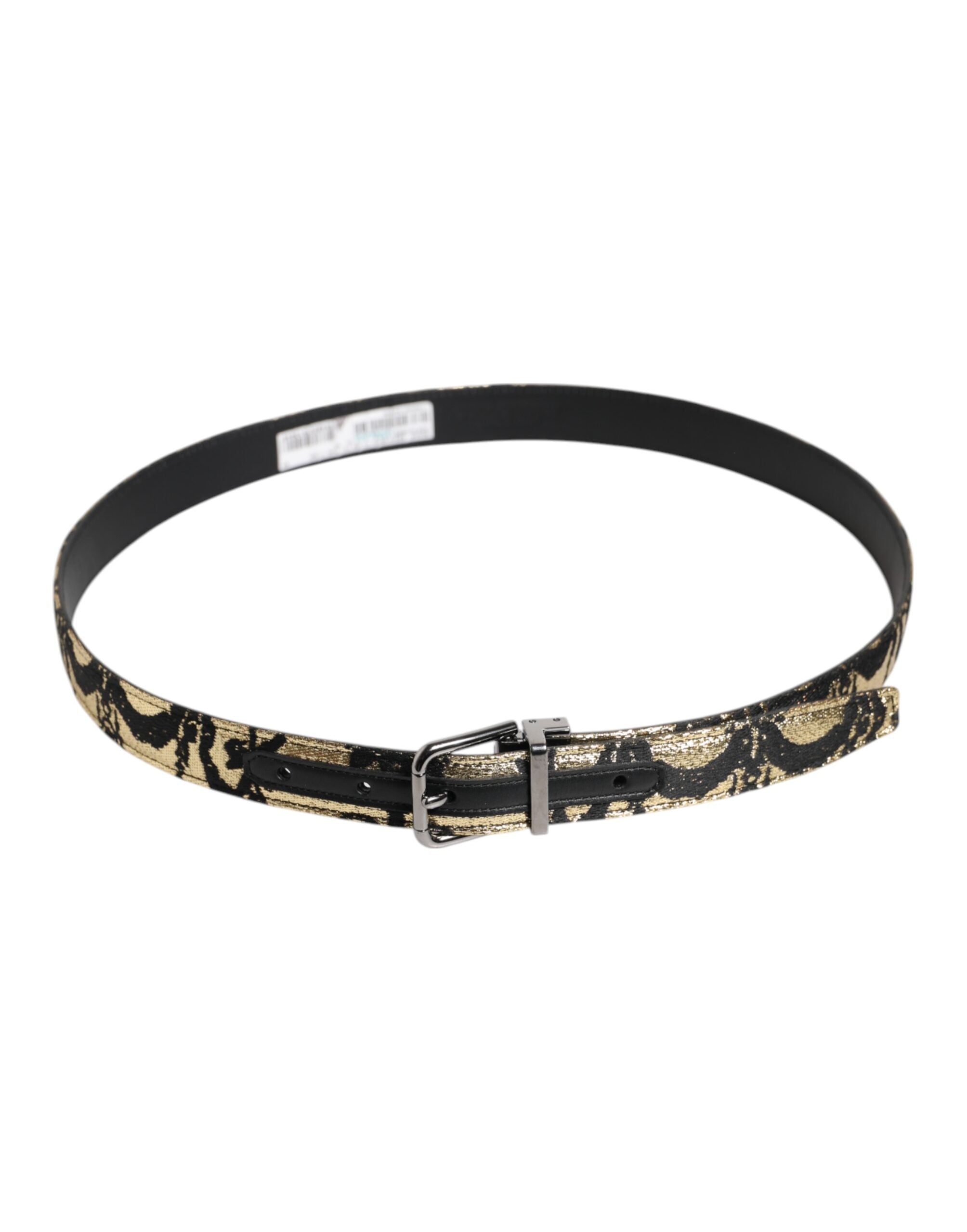 Curea Dolce & Gabbana din piele jacquard multicoloră cu cataramă metalică