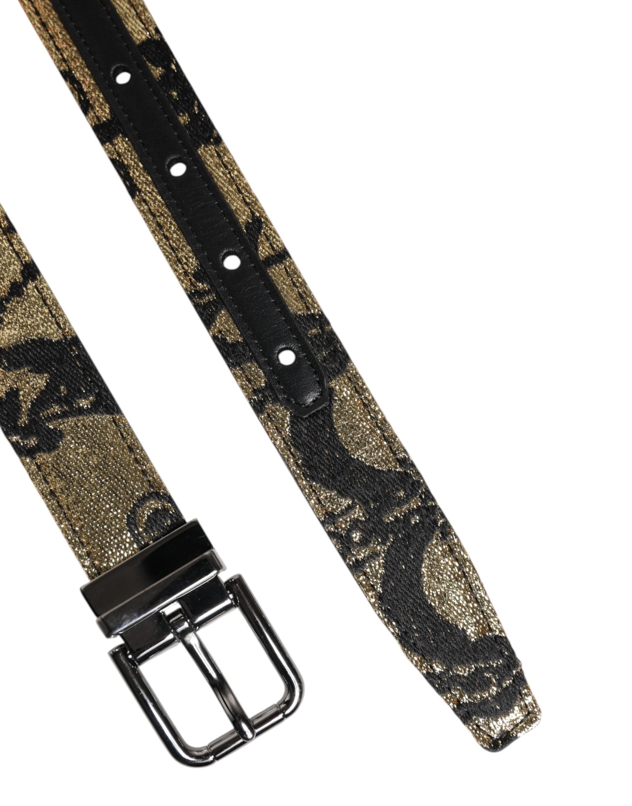Curea Dolce & Gabbana din piele jacquard multicoloră cu cataramă metalică