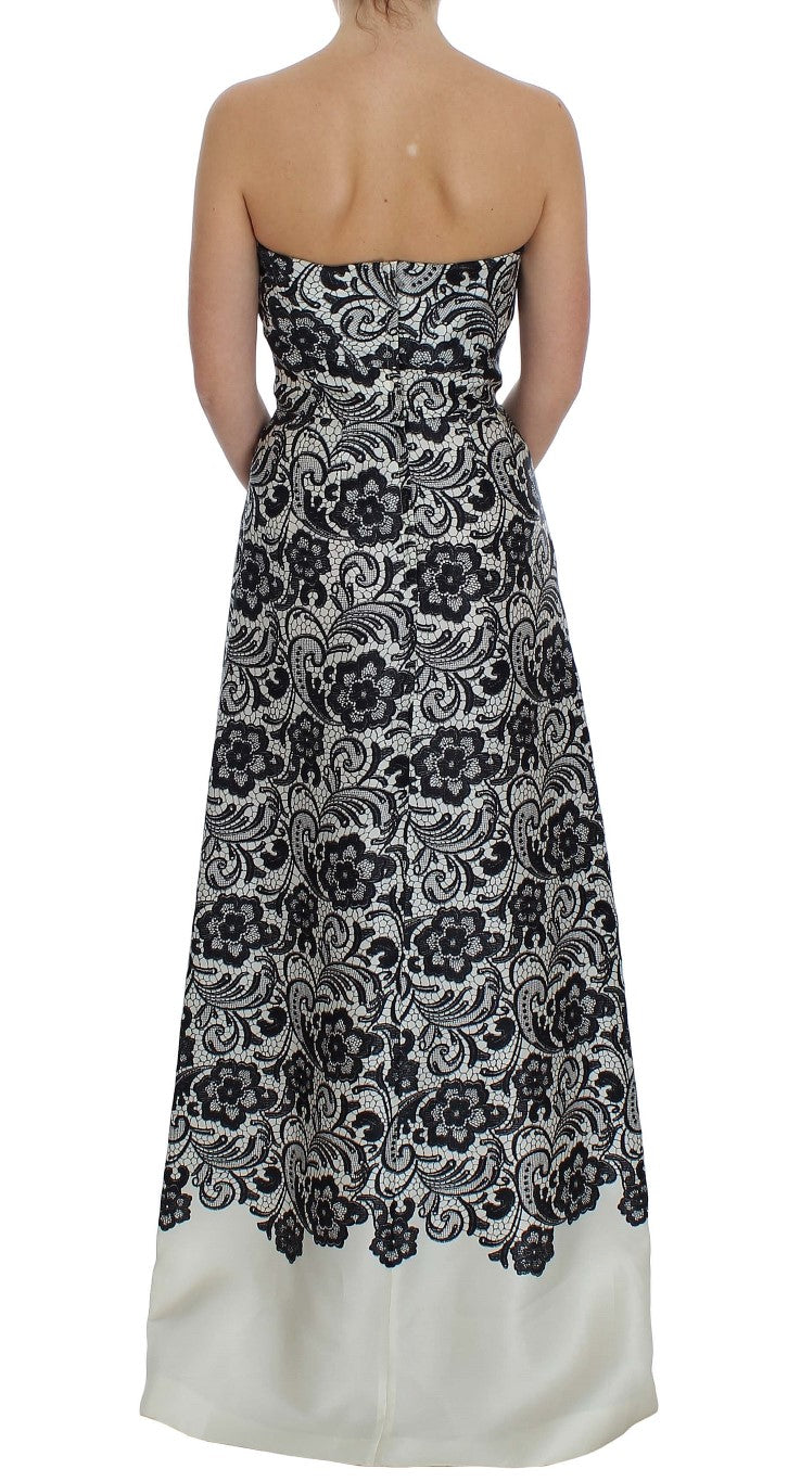 Dolce & Gabbana Elegantes Korsett-Maxikleid aus Seidenspitze