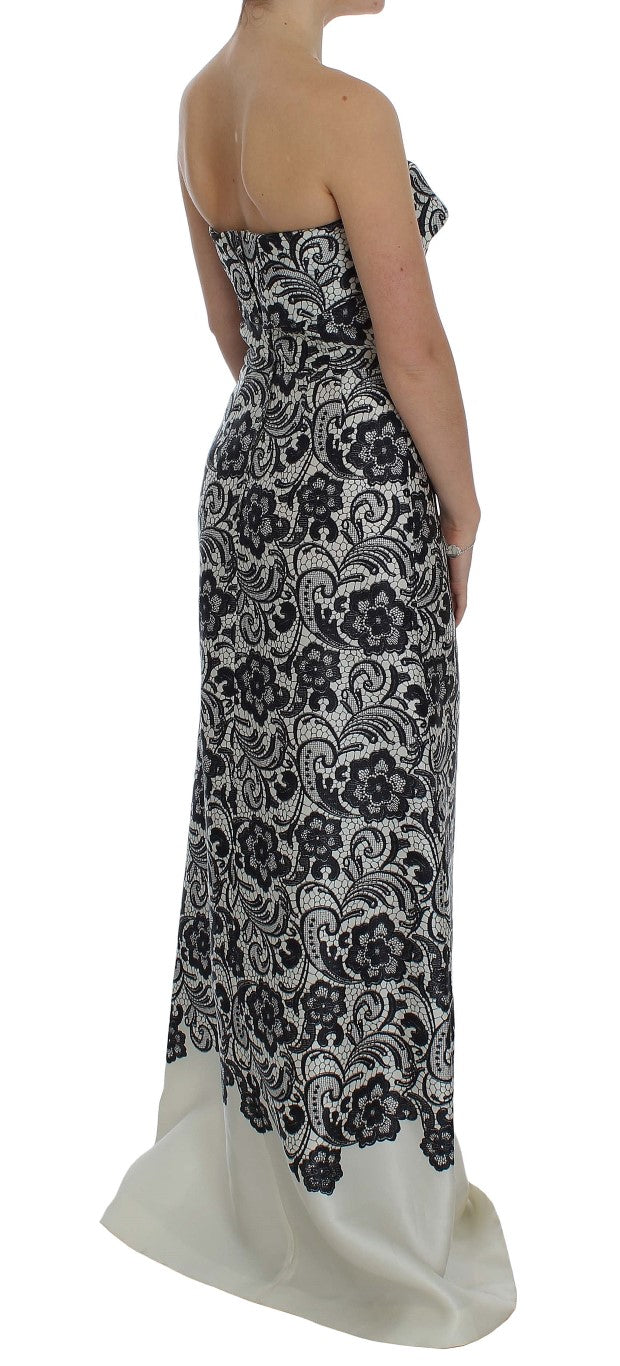 Dolce & Gabbana Elegantes Korsett-Maxikleid aus Seidenspitze