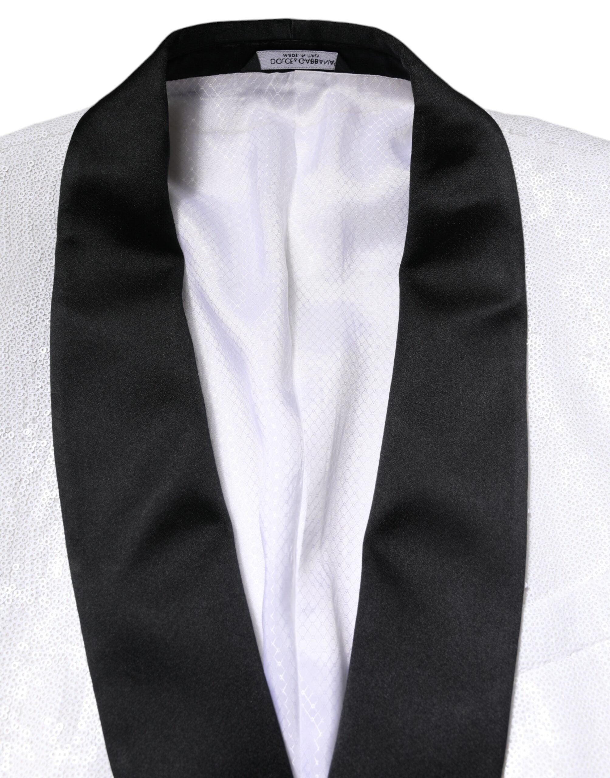 Dolce & Gabbana – Einreihiger Blazer aus weißem Nylon