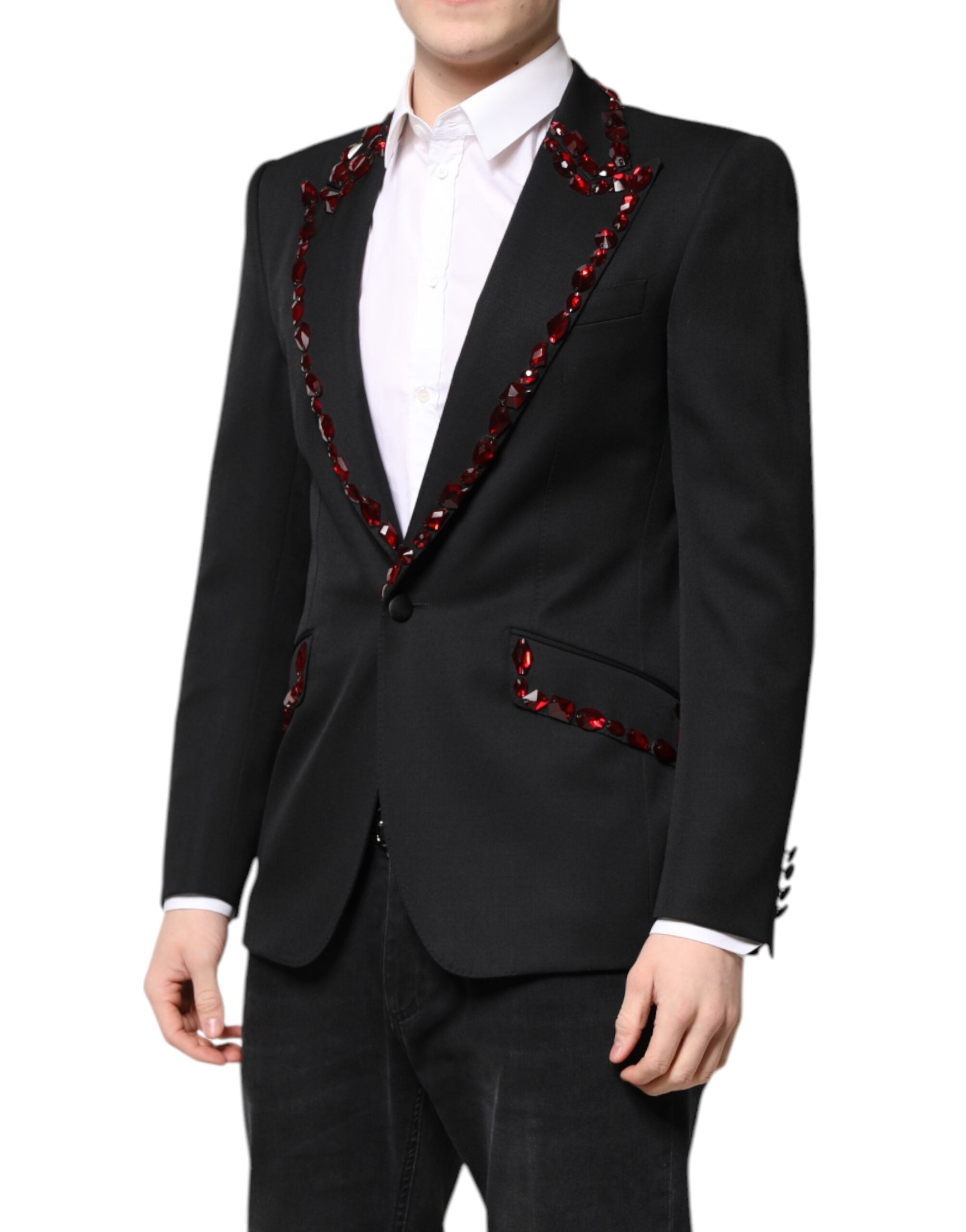 Dolce & Gabbana Schwarzer SICILIA Blazer mit Kristallverzierung