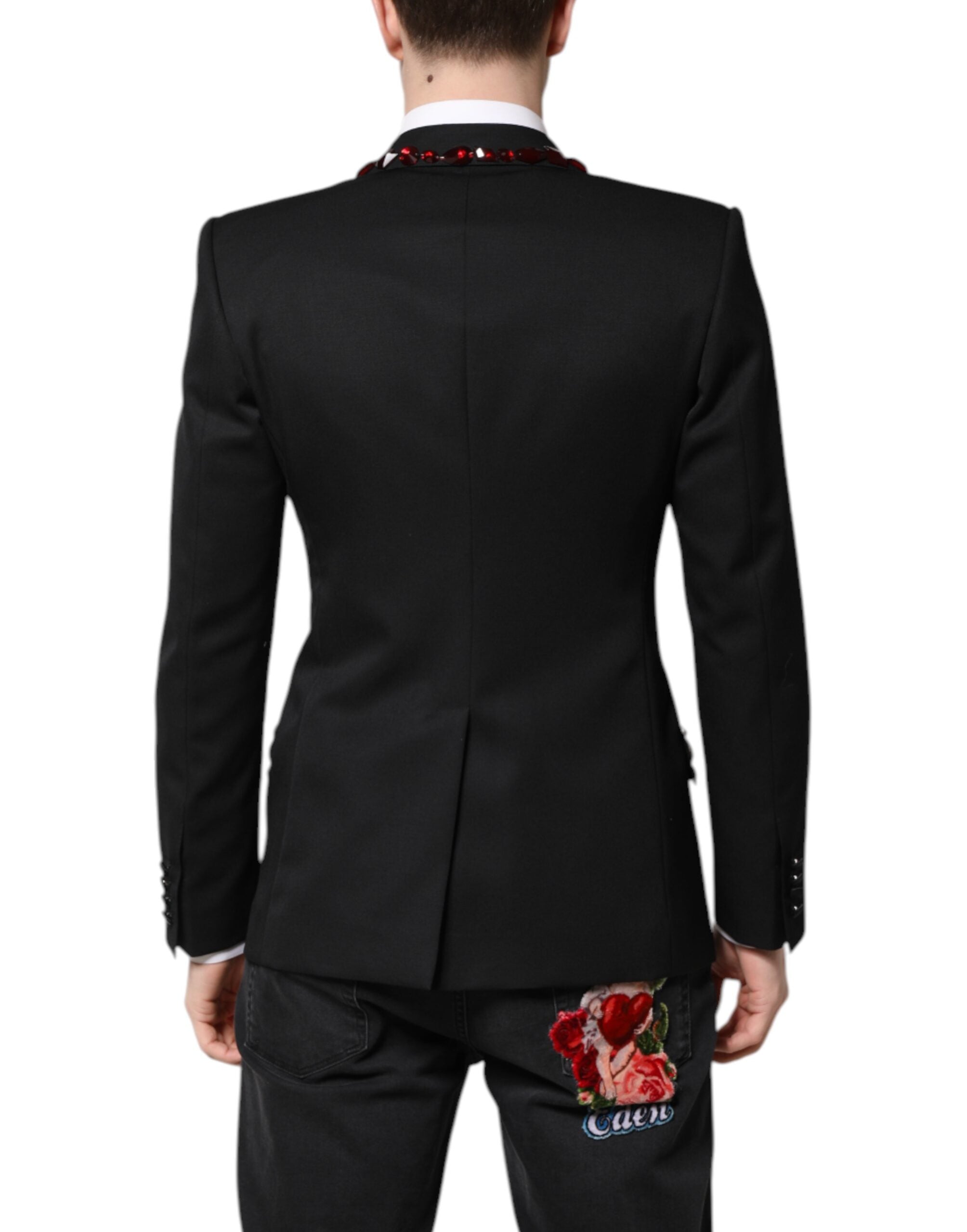 Dolce & Gabbana Schwarzer SICILIA Blazer mit Kristallverzierung