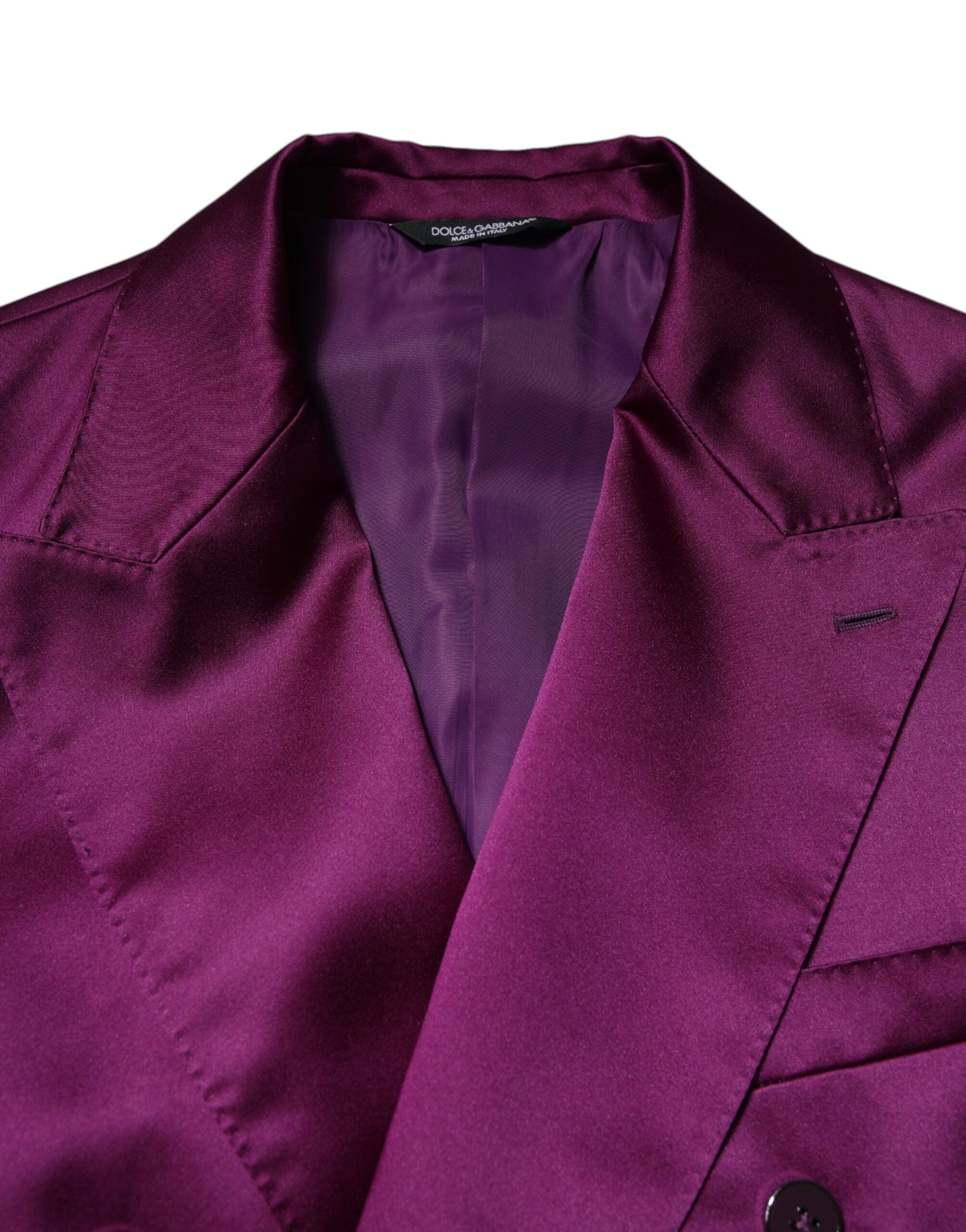Dolce & Gabbana Lila Zweireihiger Herren Anzug Mantel Blazer