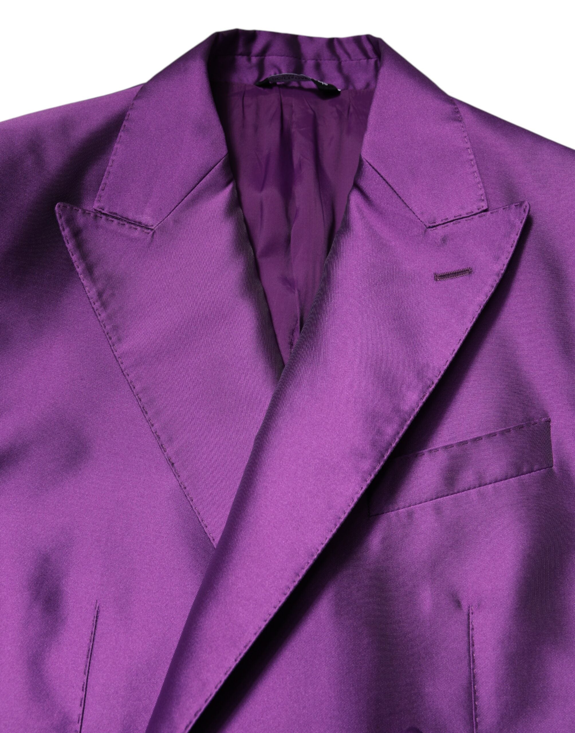 Dolce & Gabbana Lila Zweireihiger Herren Anzug Mantel Blazer