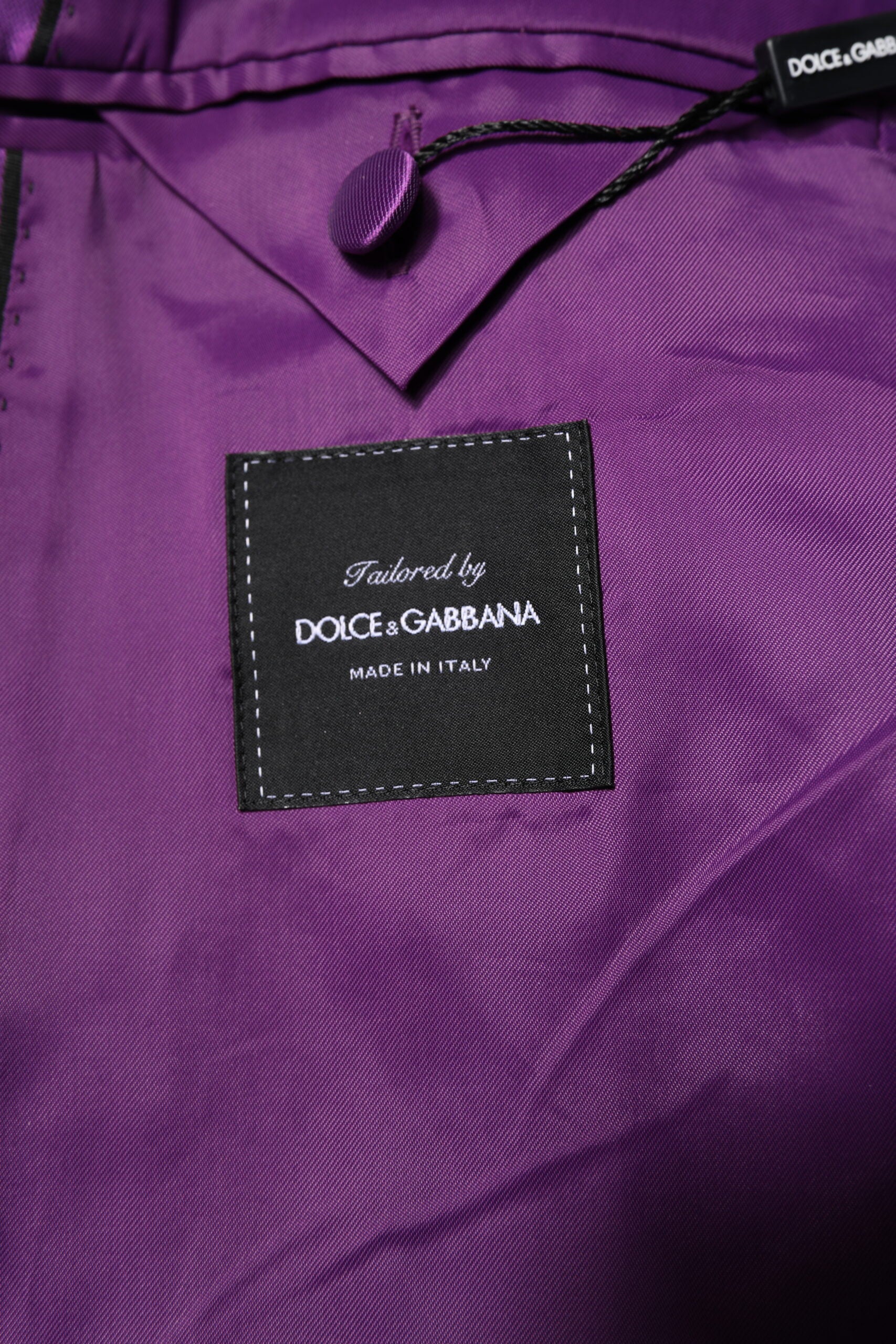 Dolce & Gabbana Lila Zweireihiger Herren Anzug Mantel Blazer