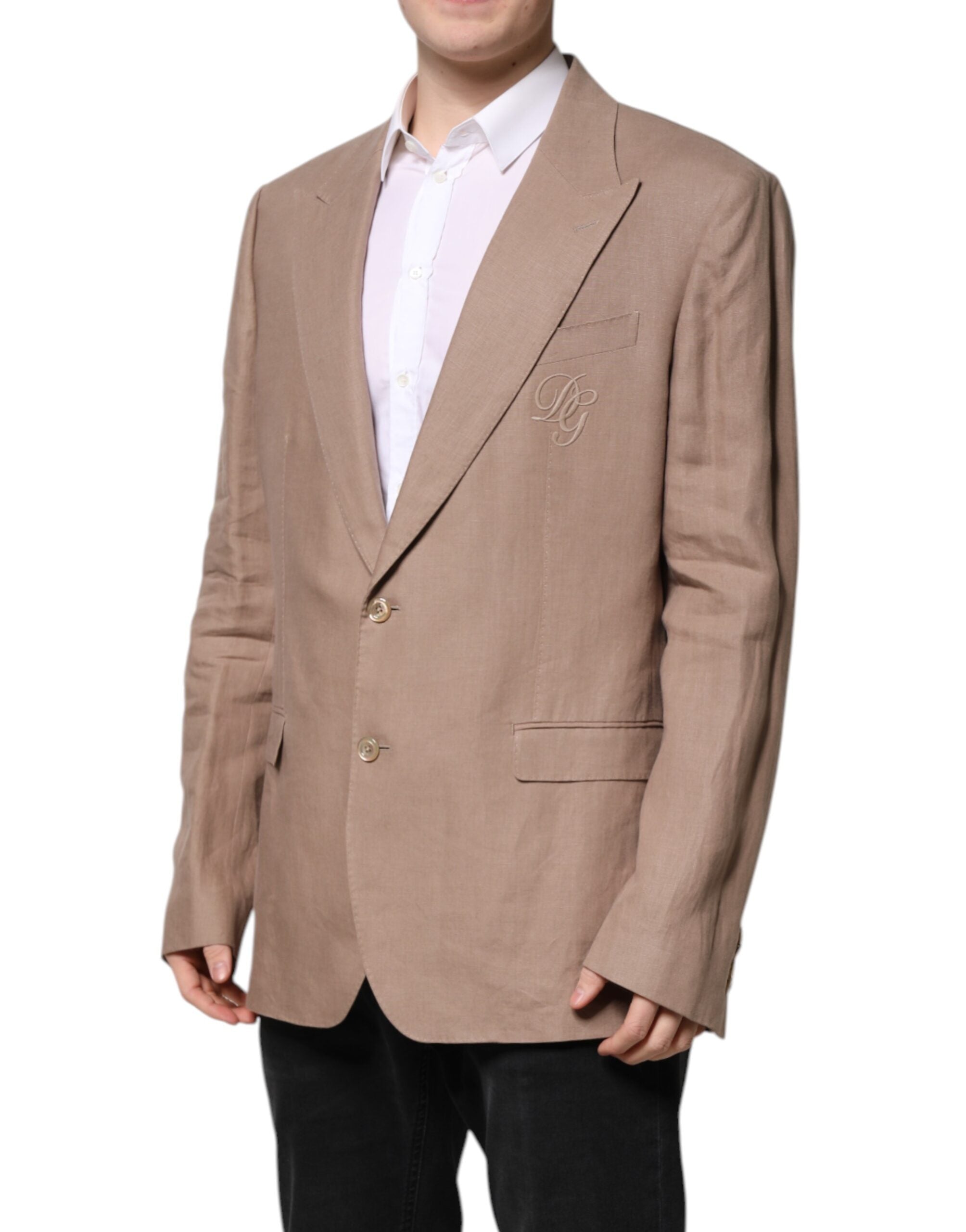 Dolce & Gabbana Beige TAORMINA Einreihiger Mantelblazer