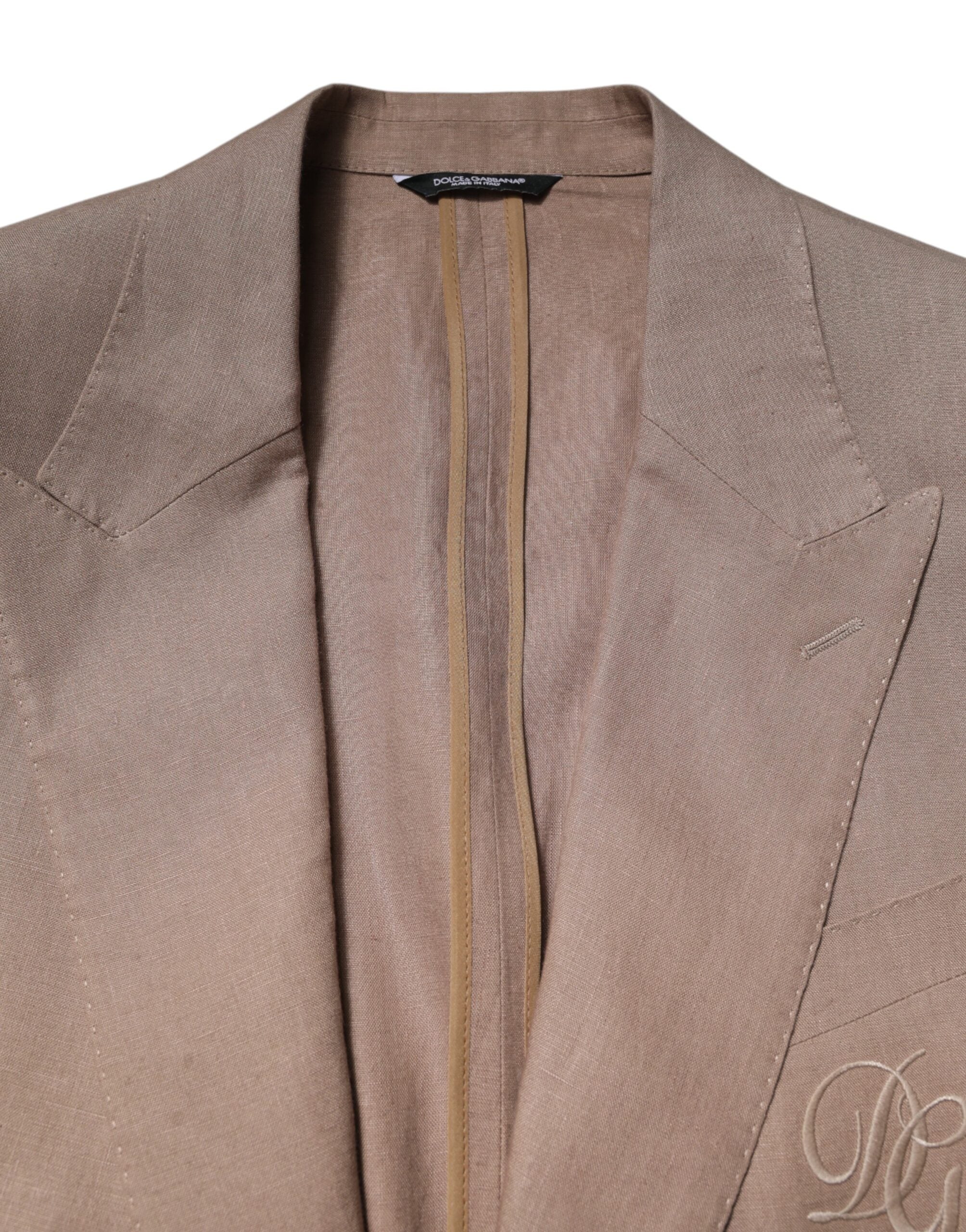 Dolce & Gabbana Beige TAORMINA Einreihiger Mantelblazer