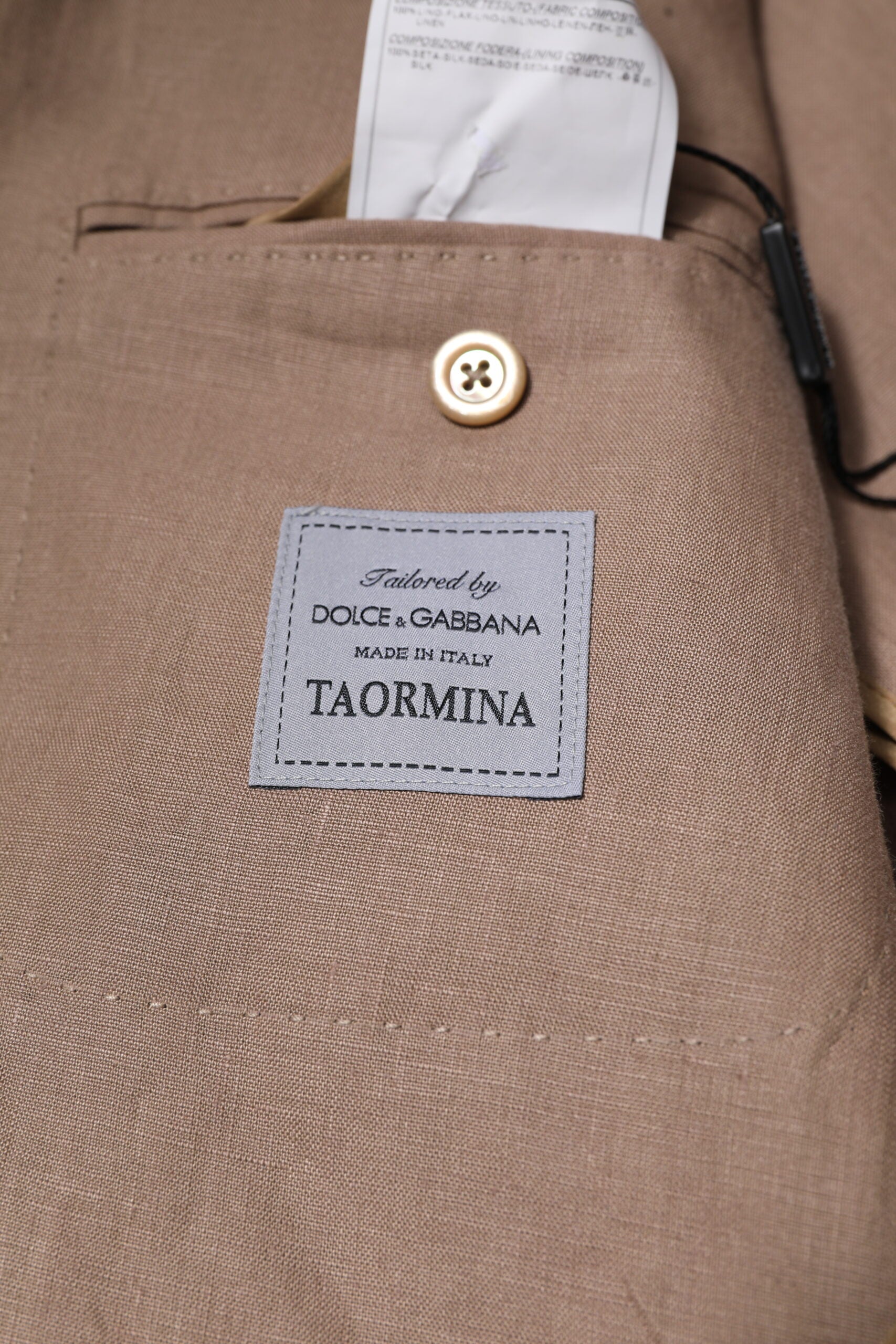 Dolce & Gabbana Beige TAORMINA Einreihiger Mantelblazer