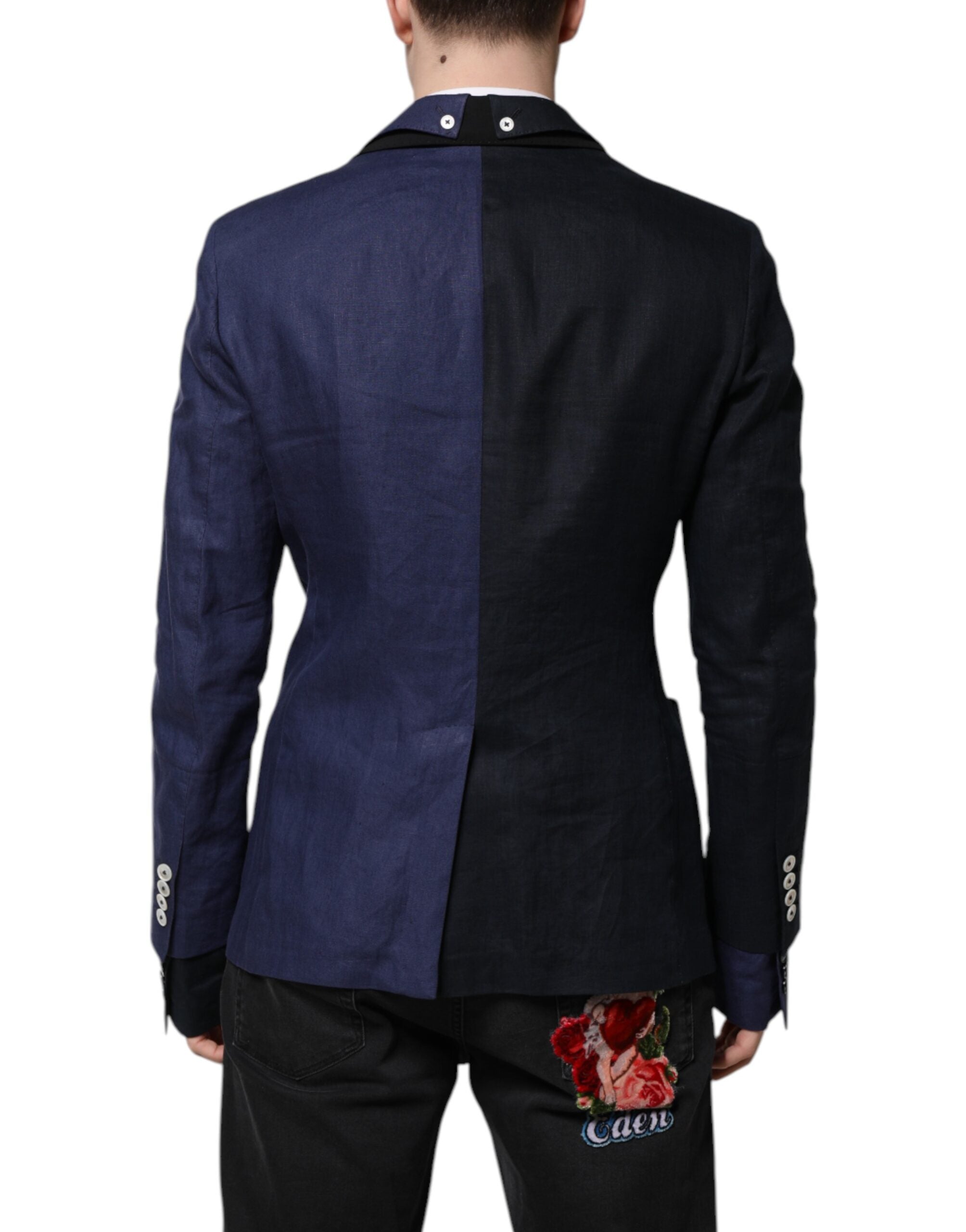 Dolce & Gabbana – Zweireihiger Anzug-Blazer in Marineblau