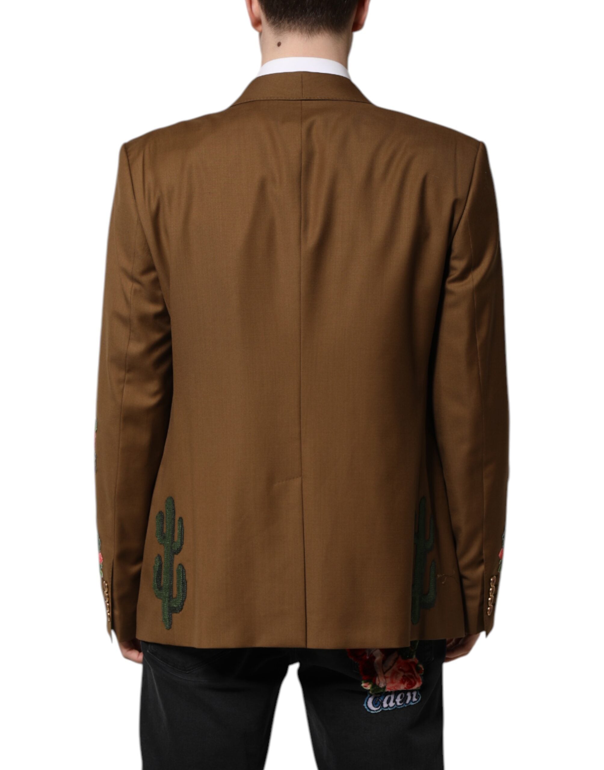 Dolce & Gabbana Brauner MARTINI Einreihiger Mantelblazer