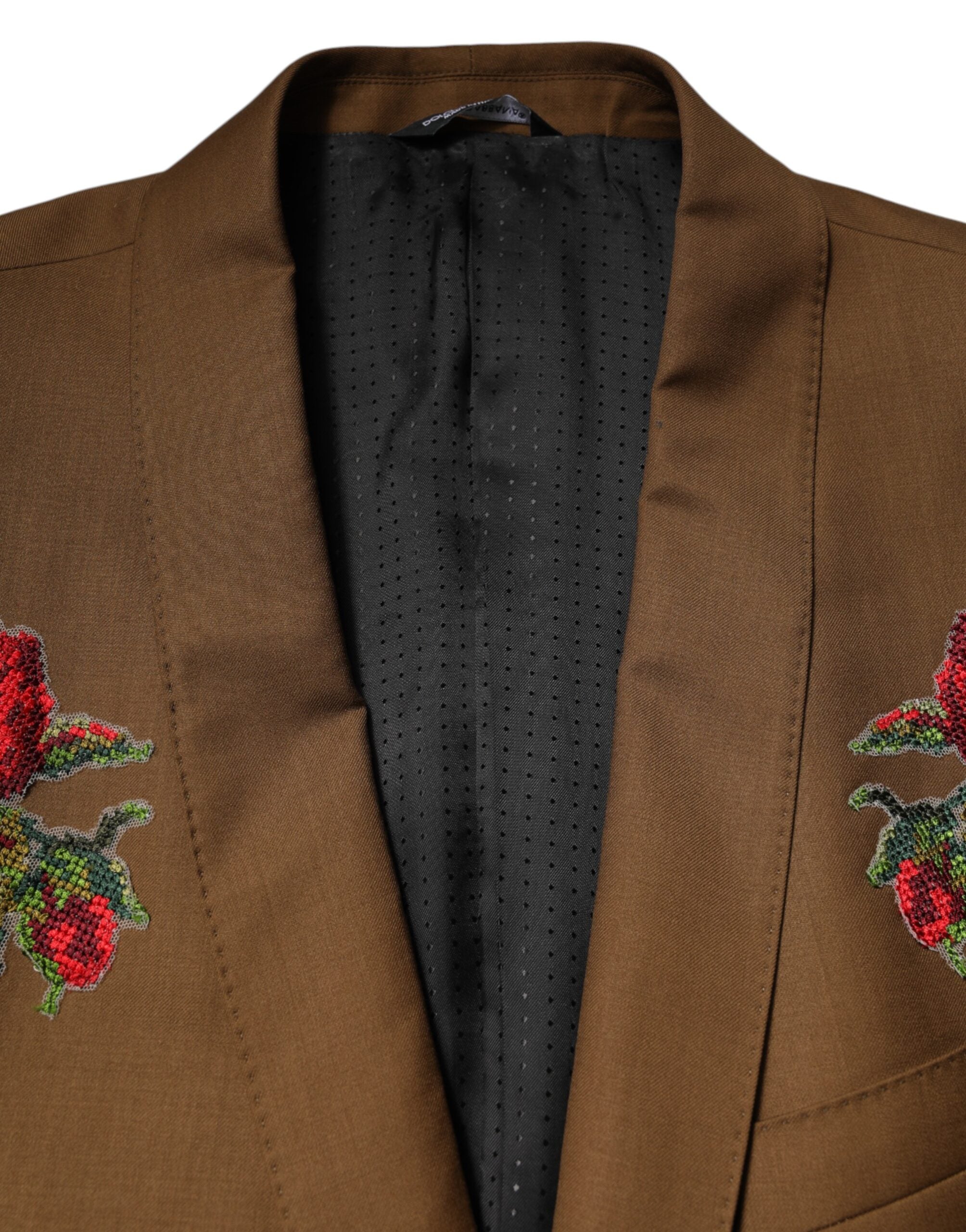 Dolce & Gabbana Brauner MARTINI Einreihiger Mantelblazer