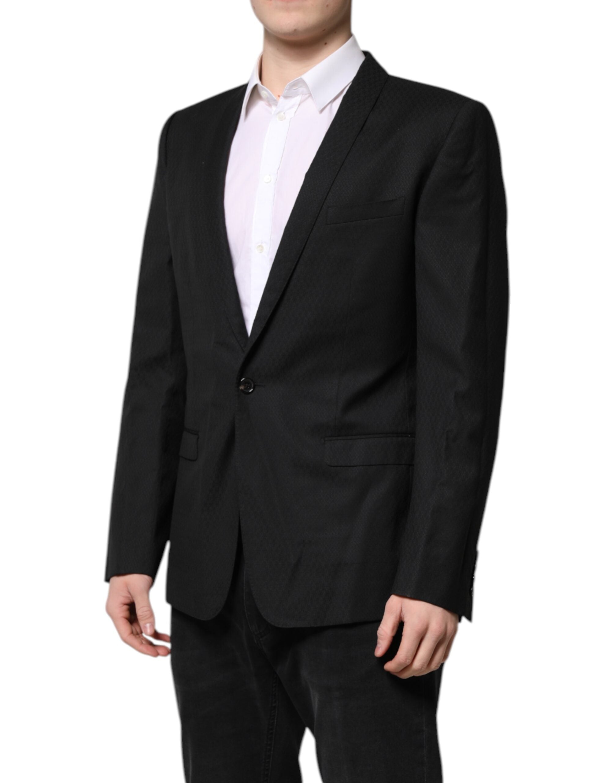 Dolce & Gabbana Schwarz GOLD Einreihiger Anzugmantel Blazer