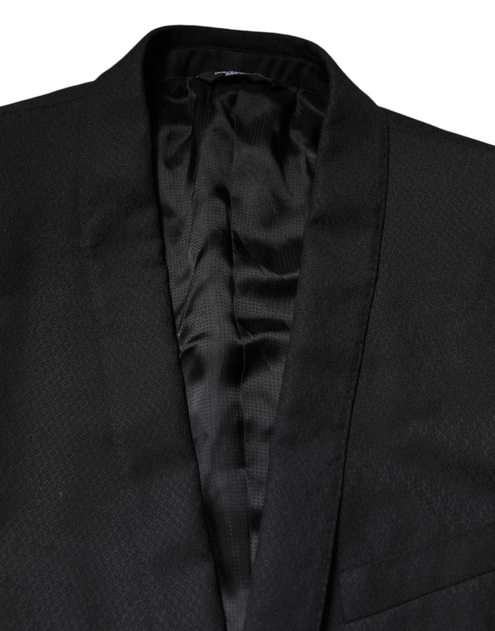 Dolce & Gabbana Schwarz GOLD Einreihiger Anzugmantel Blazer