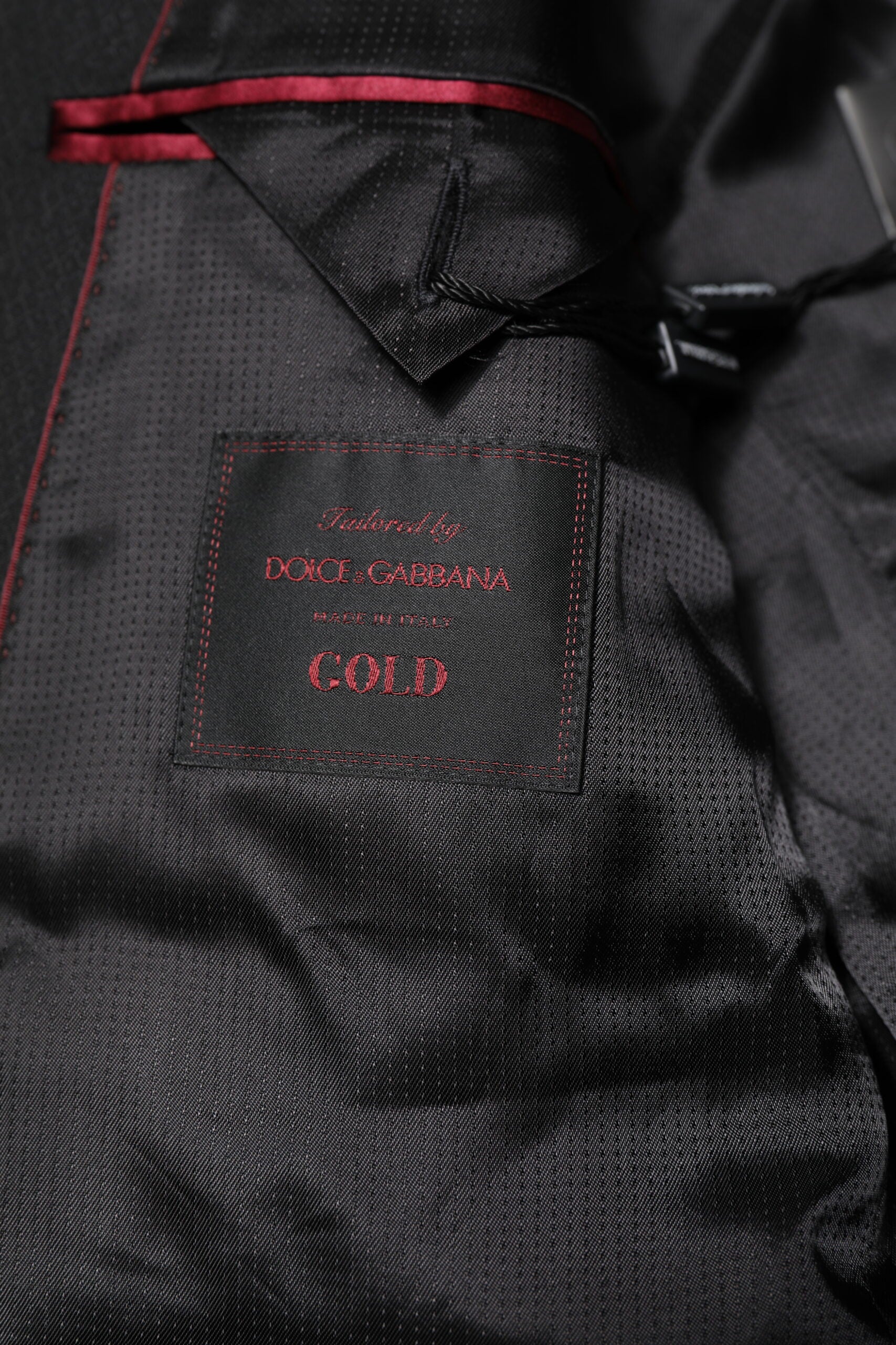 Dolce & Gabbana Schwarz GOLD Einreihiger Anzugmantel Blazer