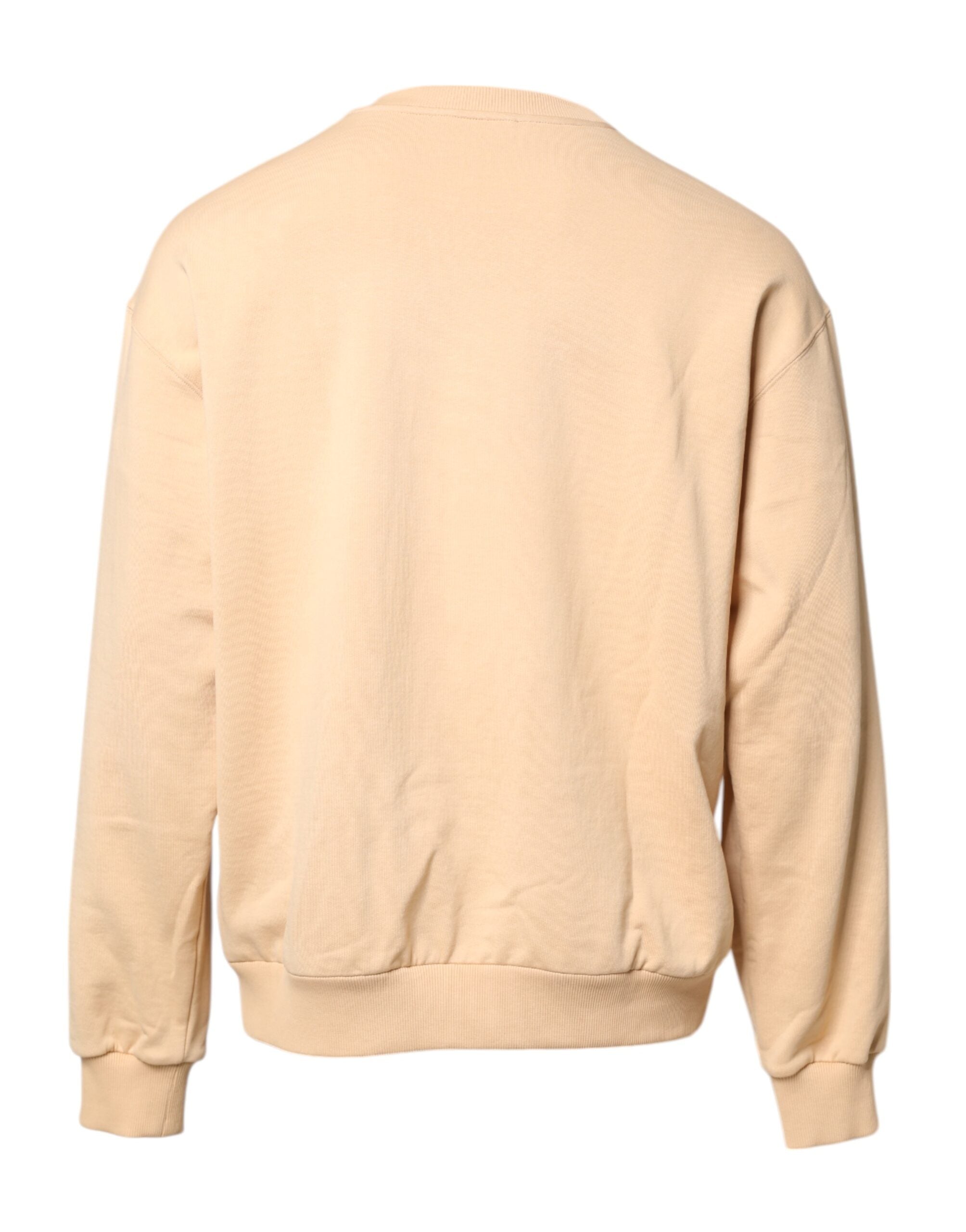 Dolce & Gabbana Beige Pullover mit Rundhalsausschnitt und Kirschprint