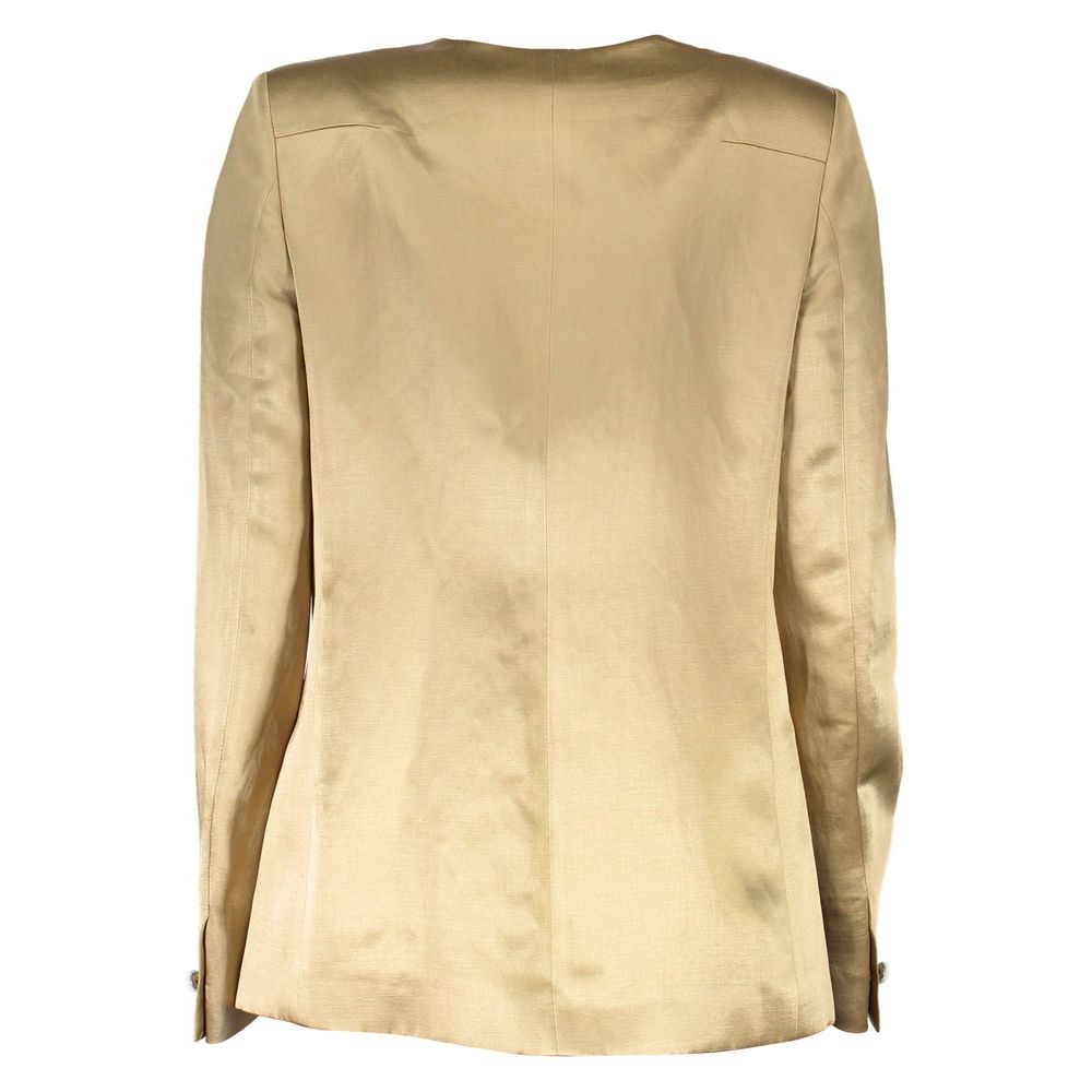 Just Cavalli Gold Leinen Damenjacke