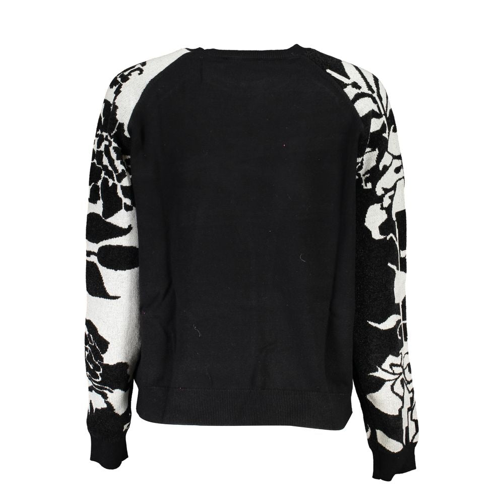 Desigual Schicker Pullover mit hohem Kragen und Kontrastdetails