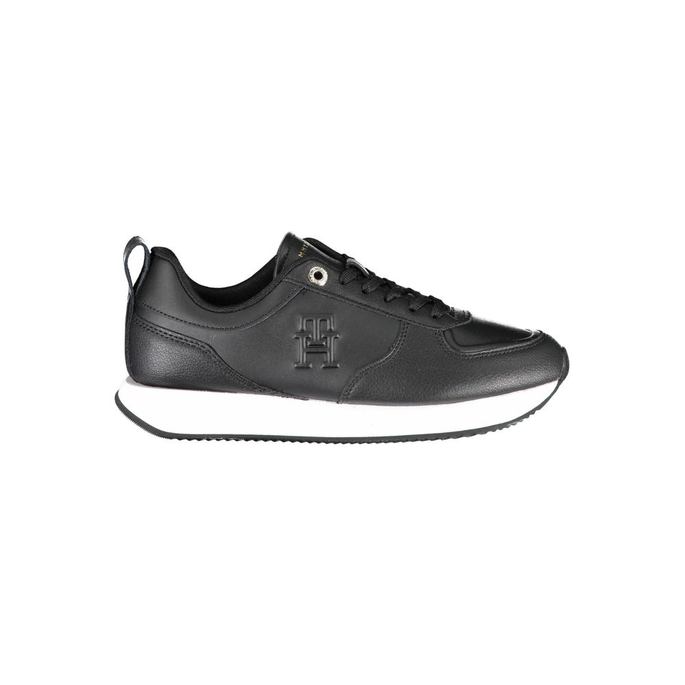Tommy Hilfiger – Schwarze Leder-Sneaker für Damen