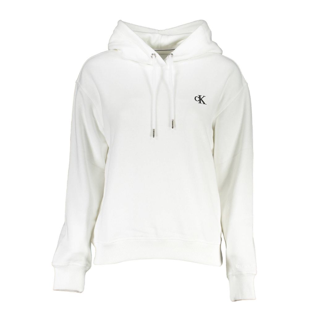 Pulover Calvin Klein alb din bumbac