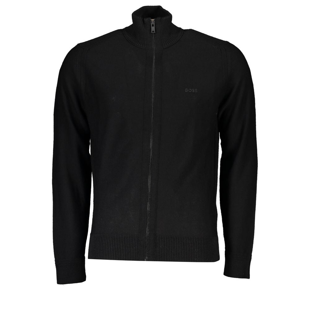 Pulover Hugo Boss negru din lână pentru bărbați