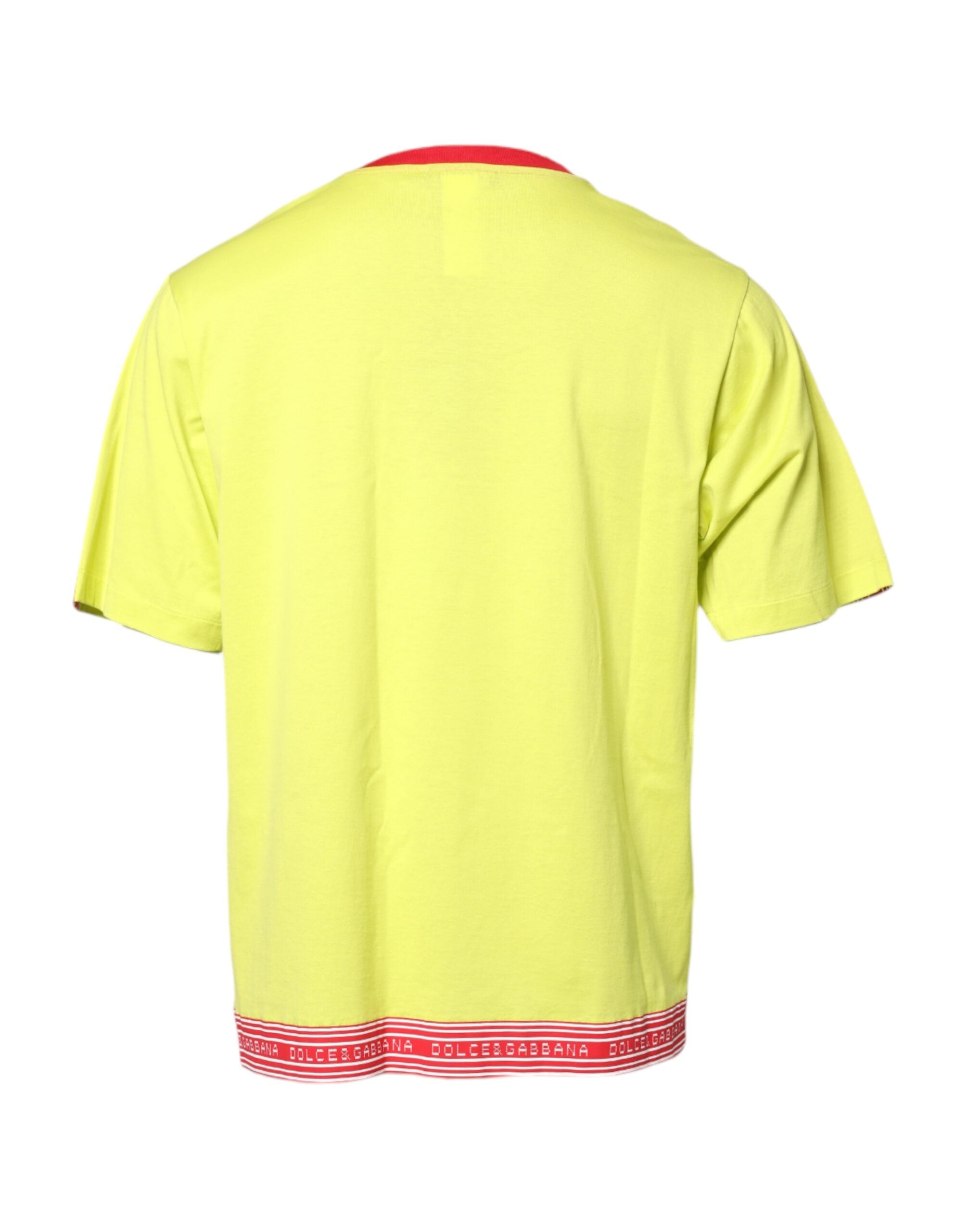 Dolce & Gabbana – Grünes T-Shirt mit Rundhalsausschnitt und 85-Patch aus Baumwolle