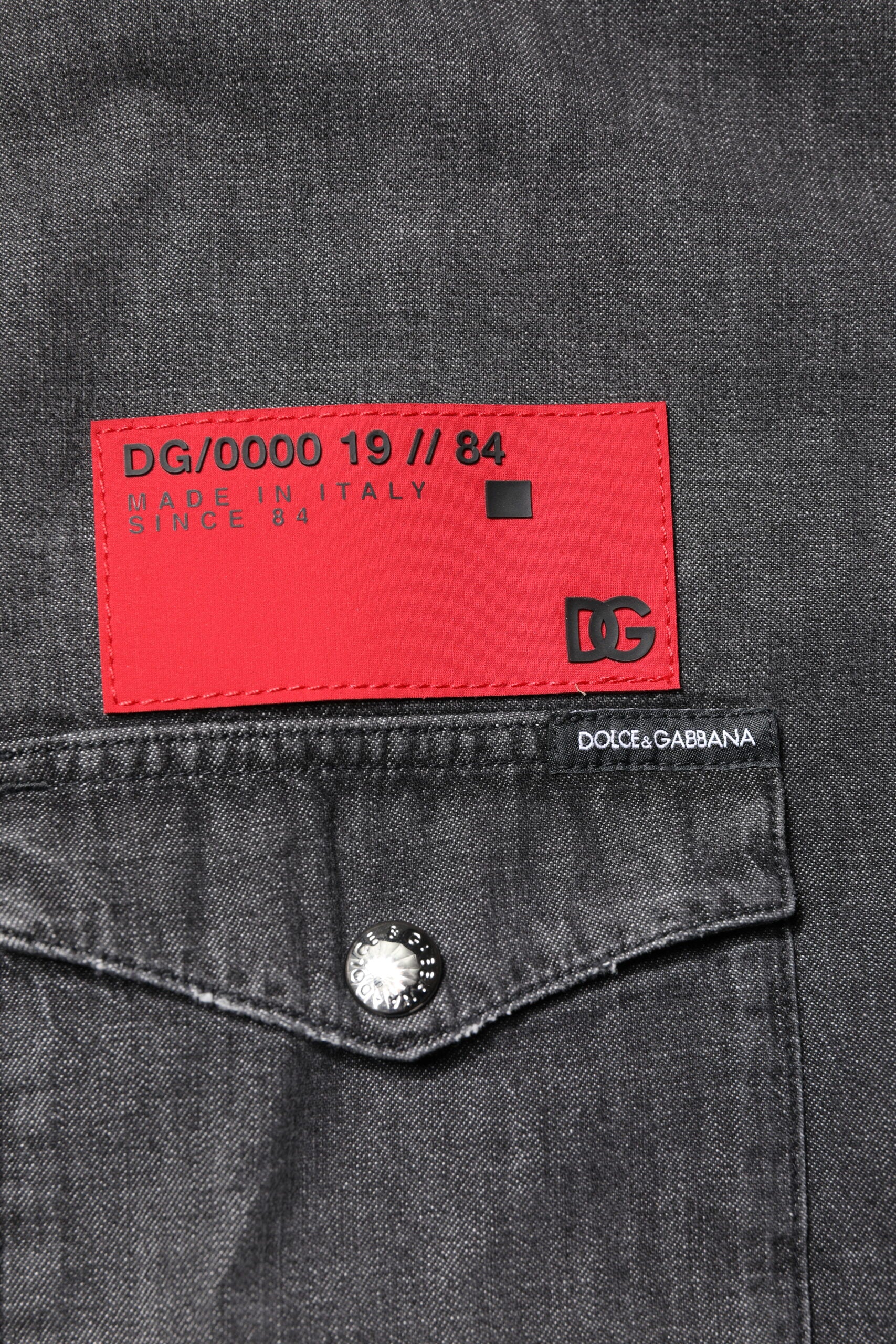Dolce & Gabbana – Graues Jeanshemd mit langen Ärmeln und Knopfleiste