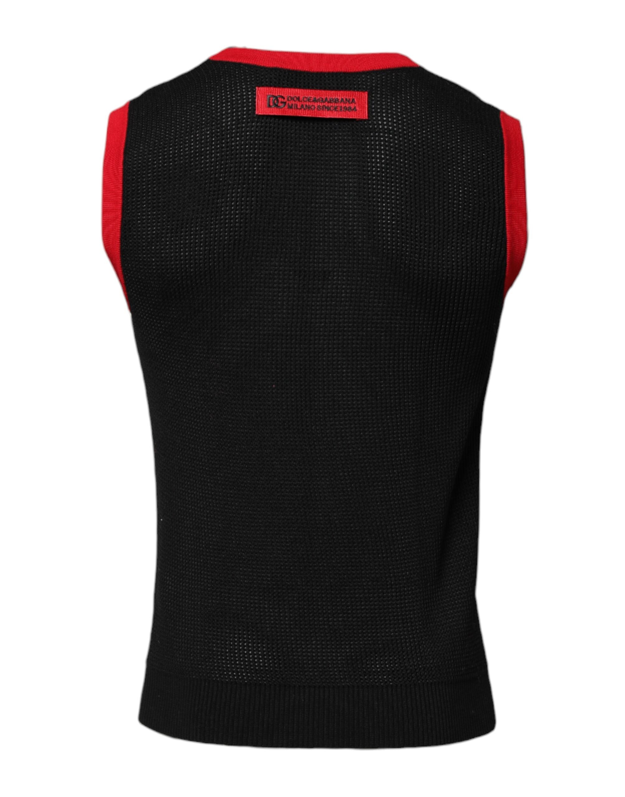 Dolce & Gabbana – Schwarzes Slim Fit-T-Shirt aus Baumwolle mit Rundhalsausschnitt