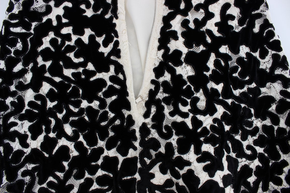 Dolce & Gabbana Elegantes Maxikleid mit Flügelärmeln und Blumenspitze