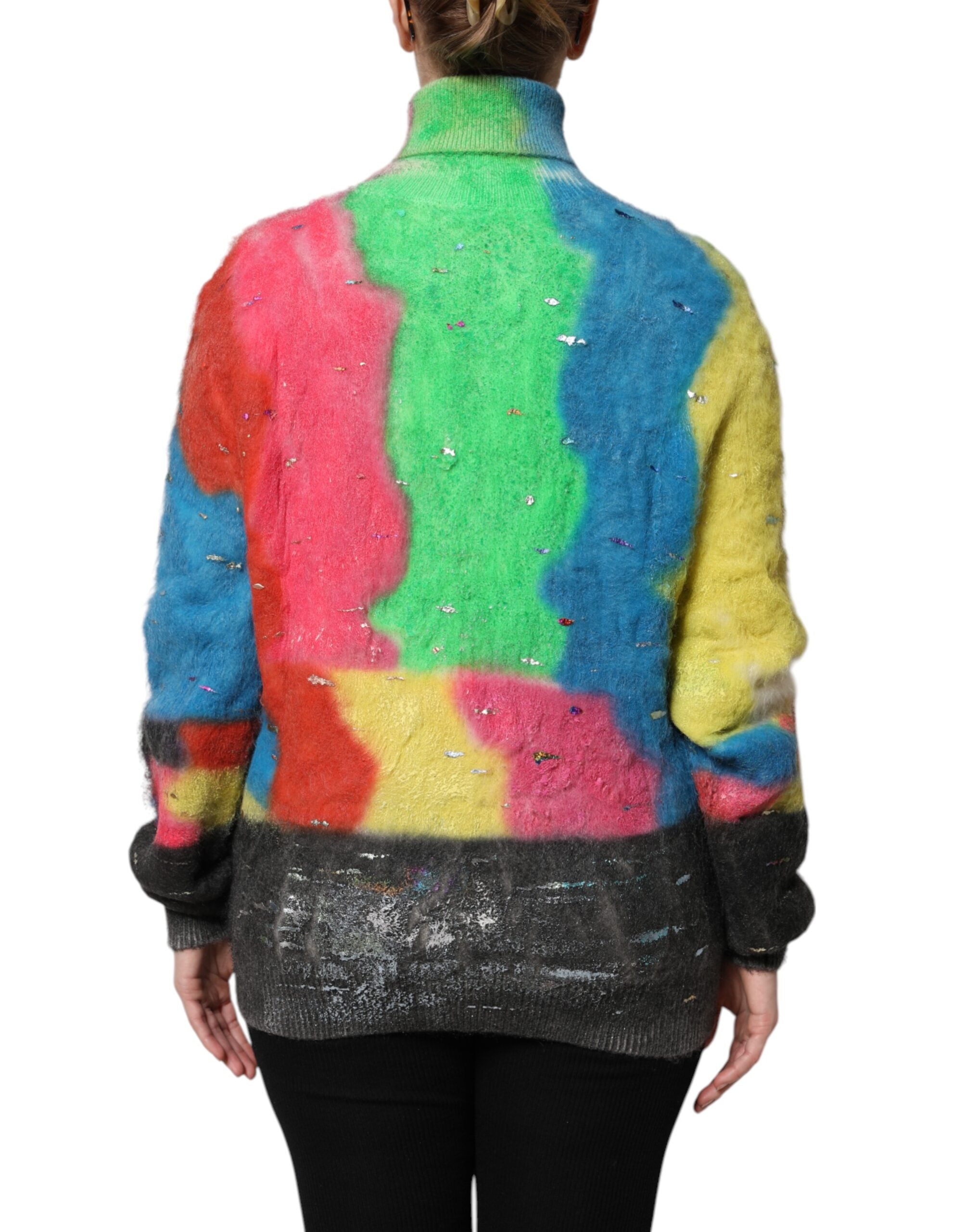Pulover Dolce & Gabbana cu guler înalt din mohair multicolor