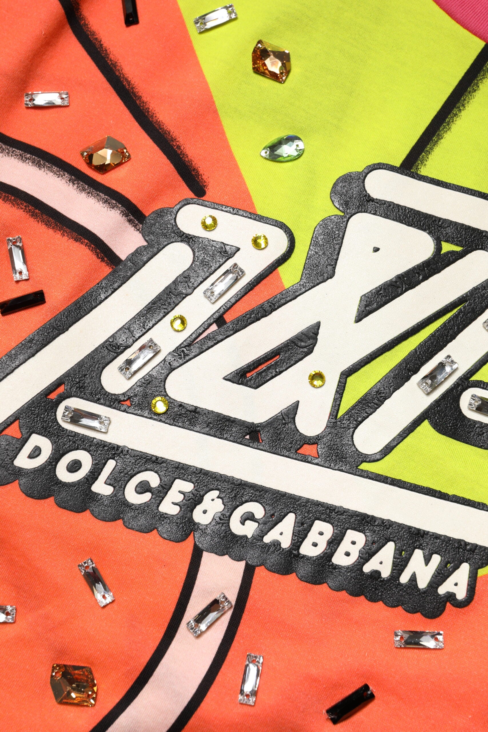 Bluză Dolce & Gabbana cu imprimeu multicolor și cristale