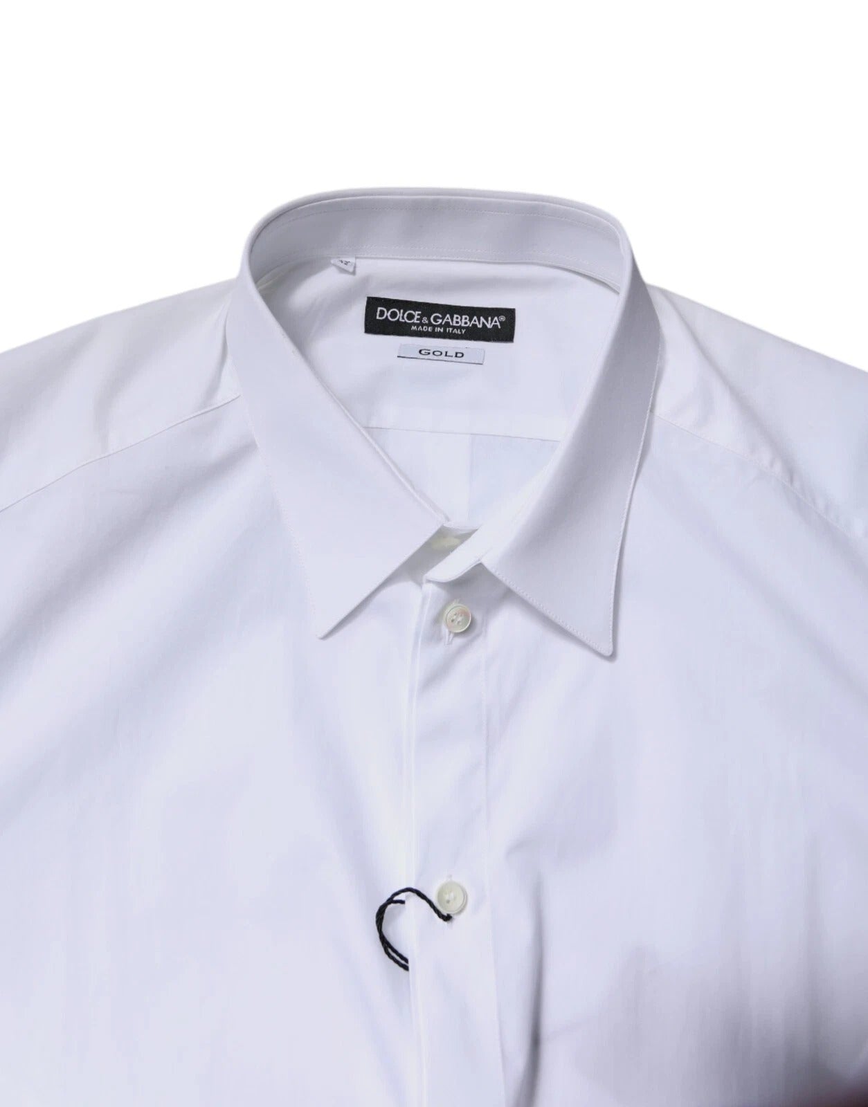 Dolce & Gabbana Weißes, goldenes Hemd aus Baumwolle