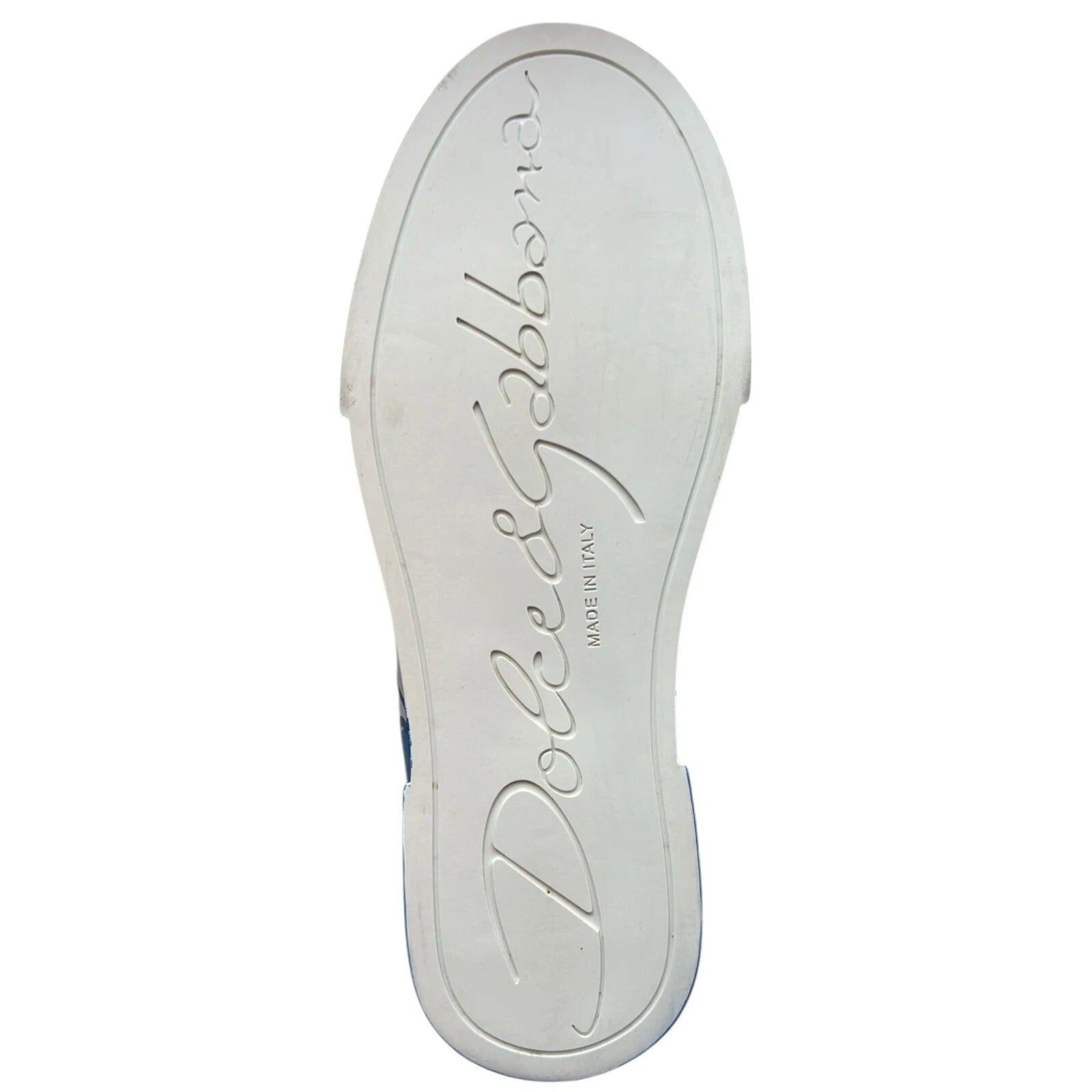 Dolce & Gabbana – Portofino – Sneaker mit Logo in Weiß und Blau