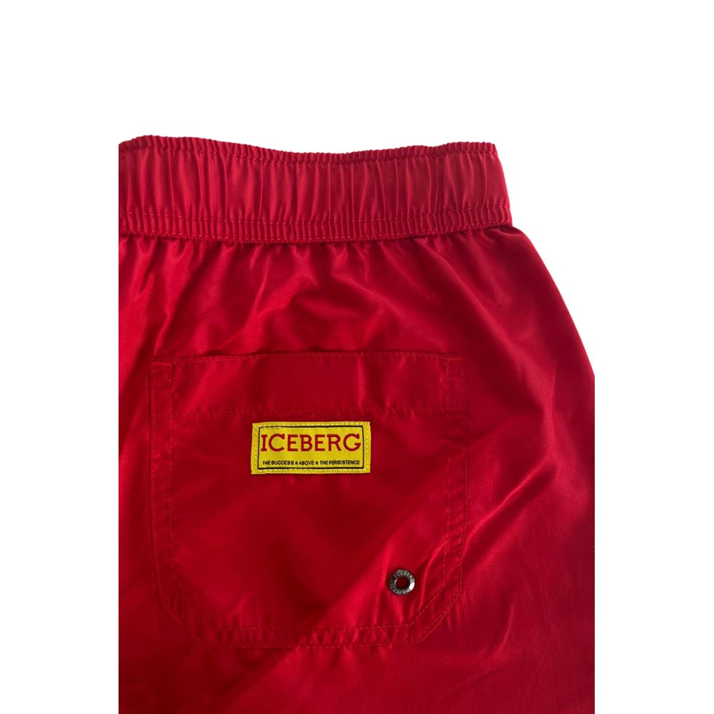 Iceberg Rote Polyester Herren Badeshorts