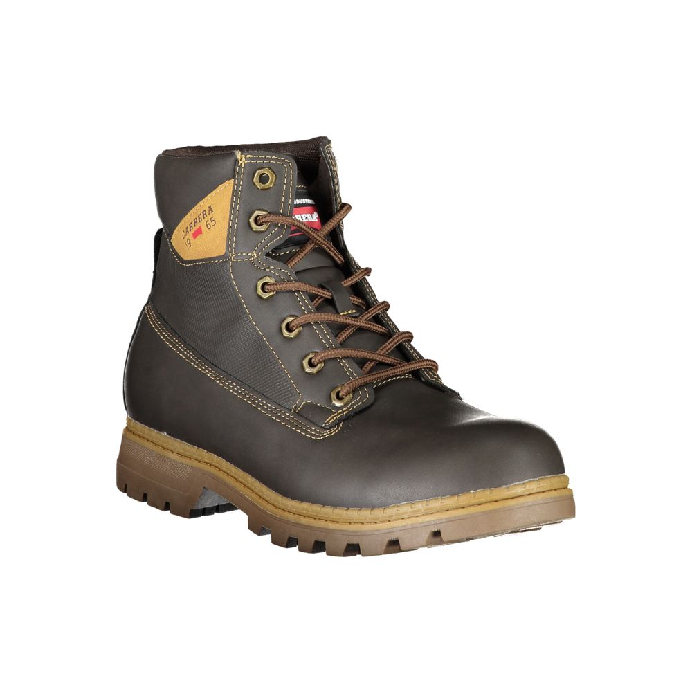 Carrera Robuste braune Schnürstiefel mit Kontrastdetails