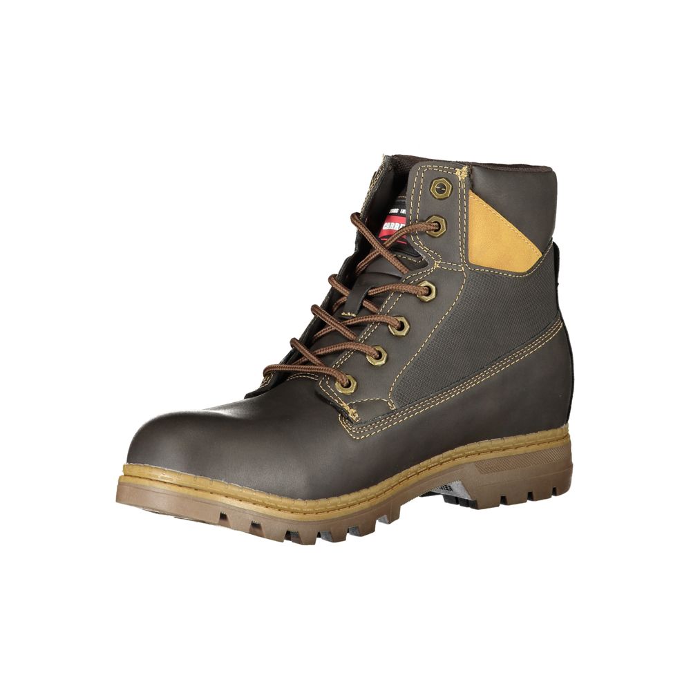Carrera Robuste braune Schnürstiefel mit Kontrastdetails