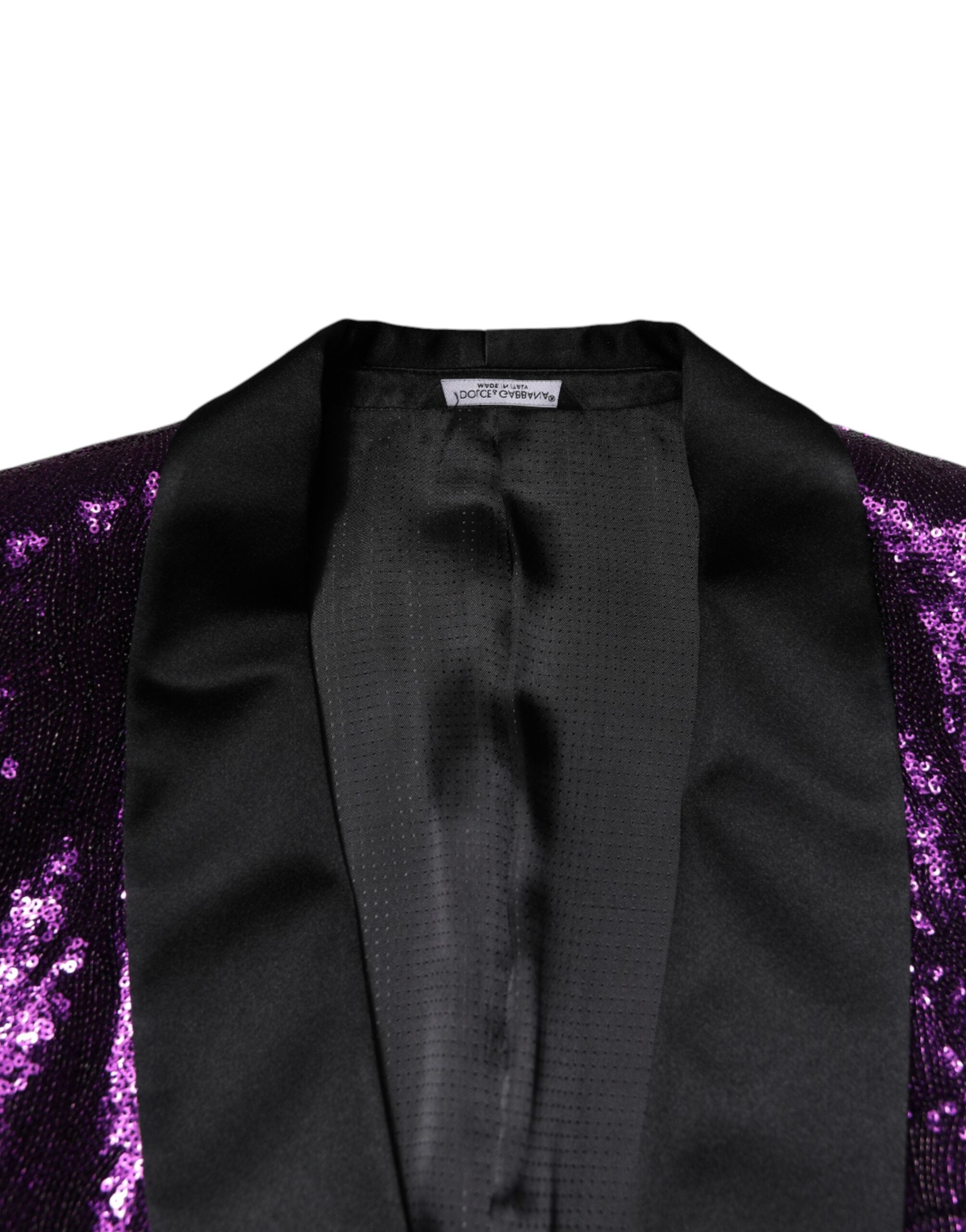Dolce & Gabbana Lila SICILIA Manteljacke mit Paillettenverzierung