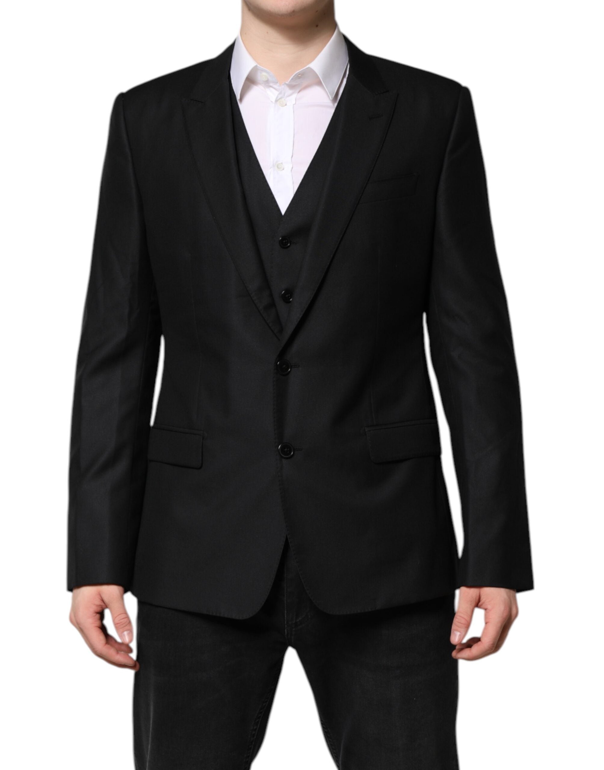 Dolce & Gabbana – Schwarzer, einreihiger Anzug, 2-teilige Jacke